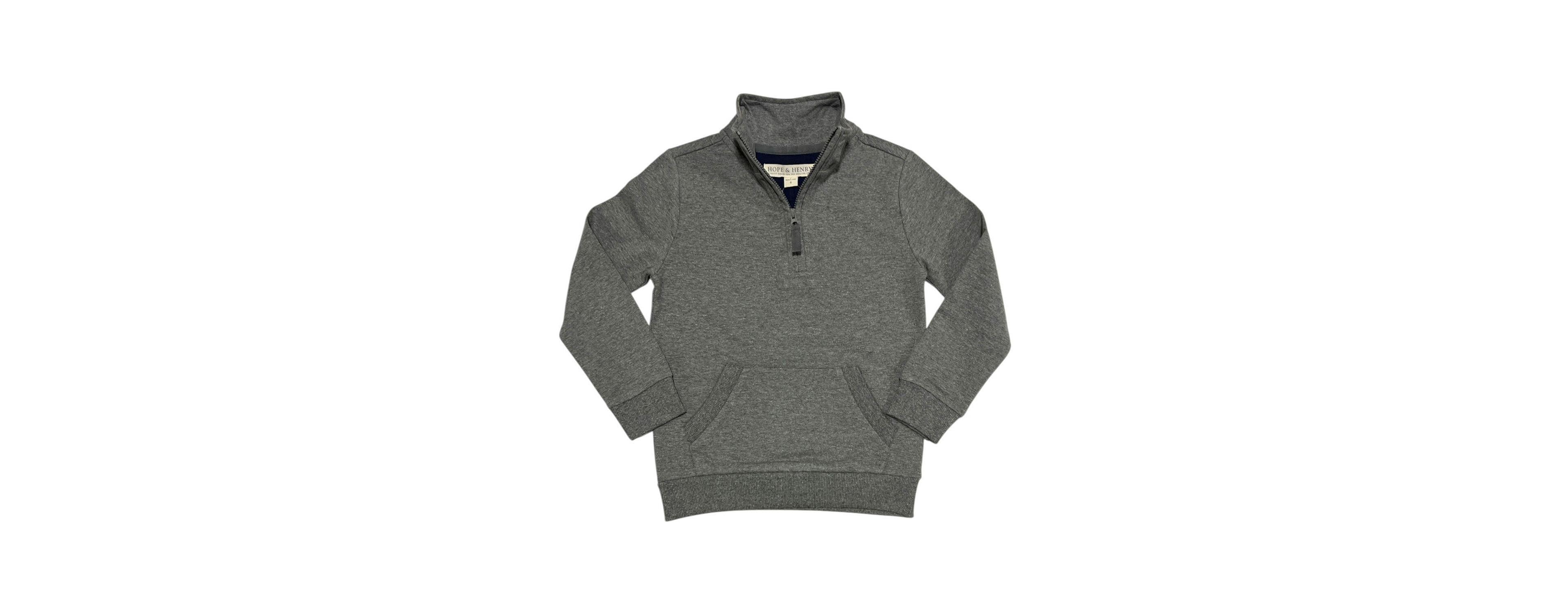 Hope & Henry Toddler Boy's (2T- 4T) Organic French Terry Half-Zip Kanga Pullover