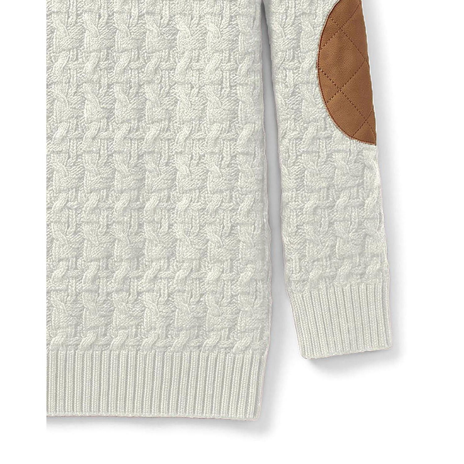 Little Boys (5-7)Organic Shawl Collar Cable Sweater with Elbow Patches