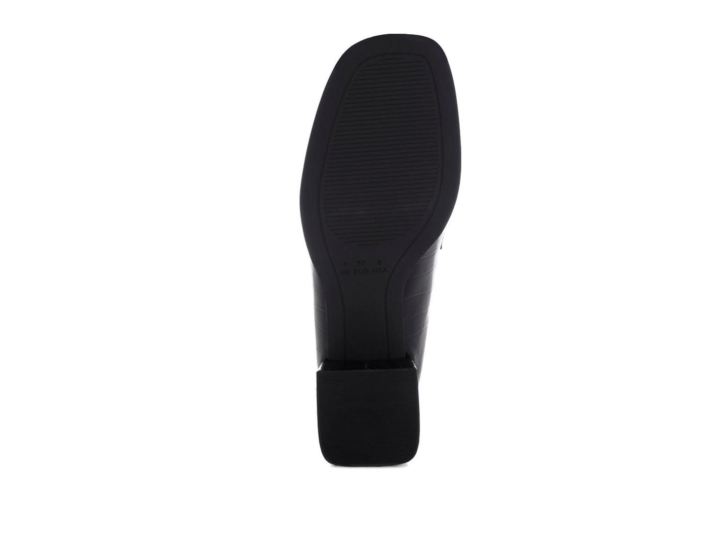 Женские туфли London Rag Pitaka Block Heel Penny Strap, цвет: Чёрная искусственная кожа — фото 6