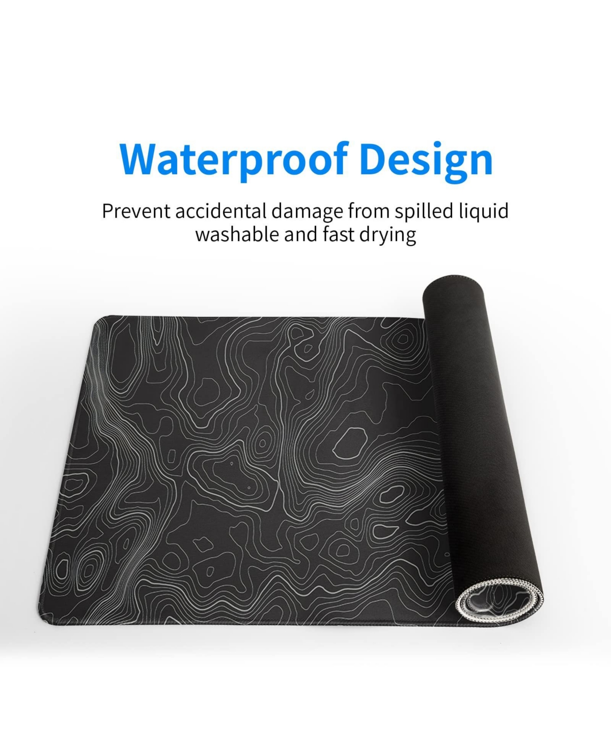 Lofree Extended Topographic Contour Gaming Non-Slip Desk Pad Compatible with Laptops, Keyboards, and Mice