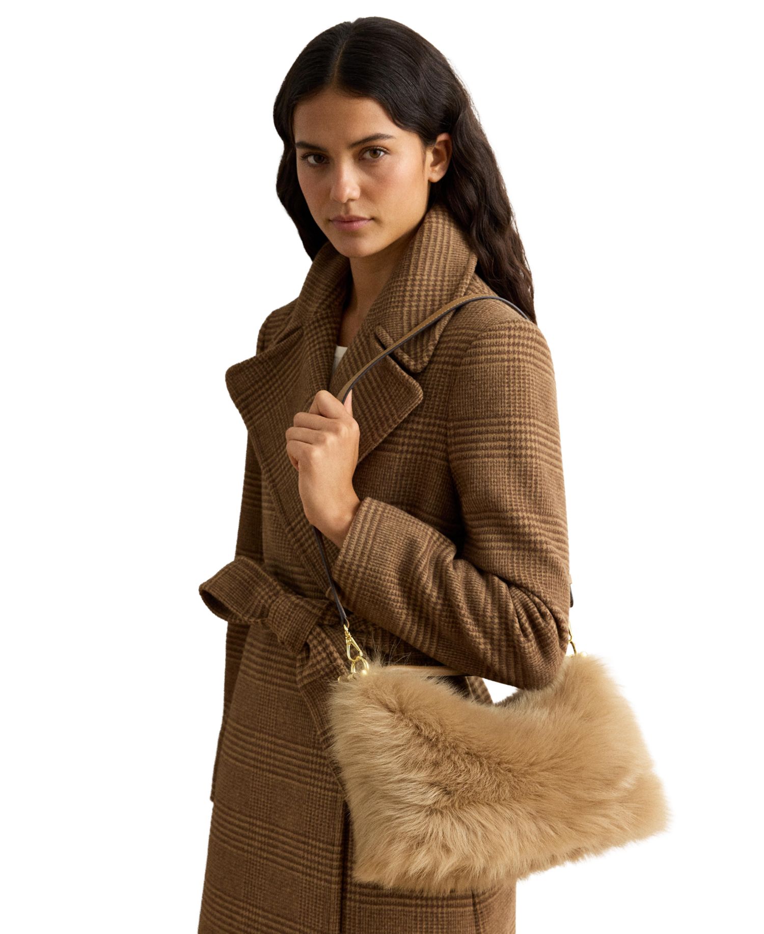 Blaike Shearling Small Shoulder Bag