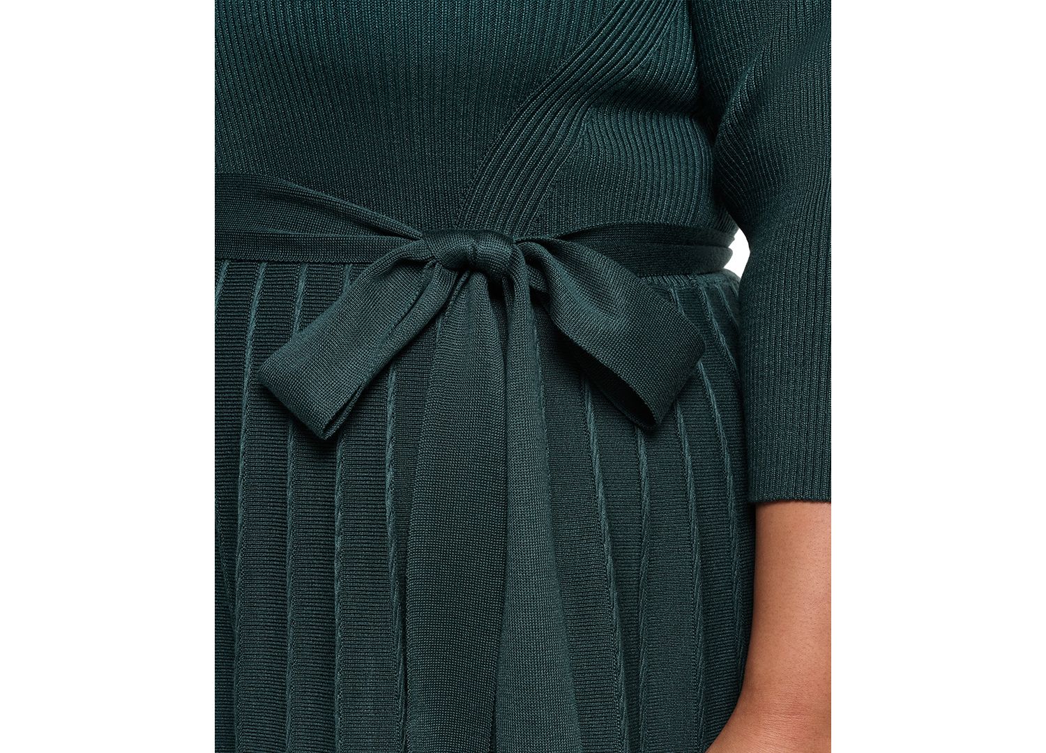Plus Size Fit & Flare Ribbed-Knit Midi Dress
