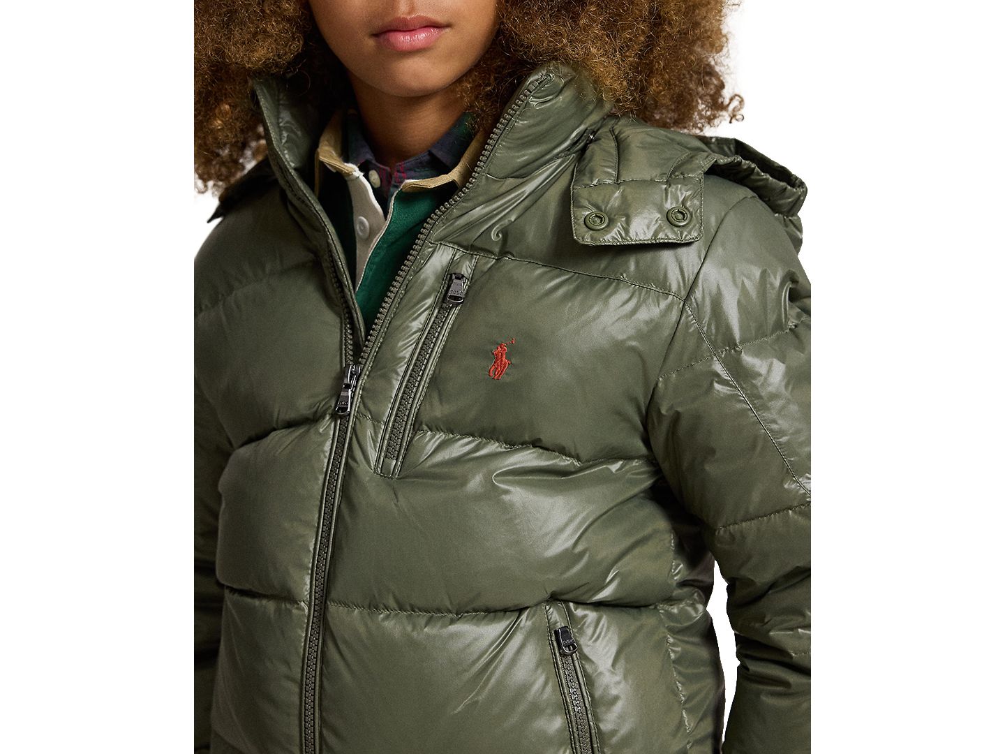 Куртка Polo Ralph Lauren The Gorham Glossed Down для мальчиков, цвет: Оливковый — фото 3