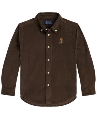 Boys' 2T-7 Polo Bear Cotton Corduroy Shirt