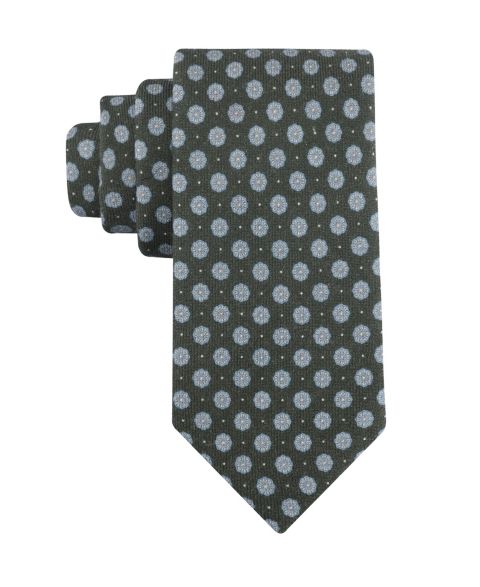 Мужской галстук Tommy Hilfiger Quinby Printed Medallion Classic Tie, цвет: Тёмно-зелёный