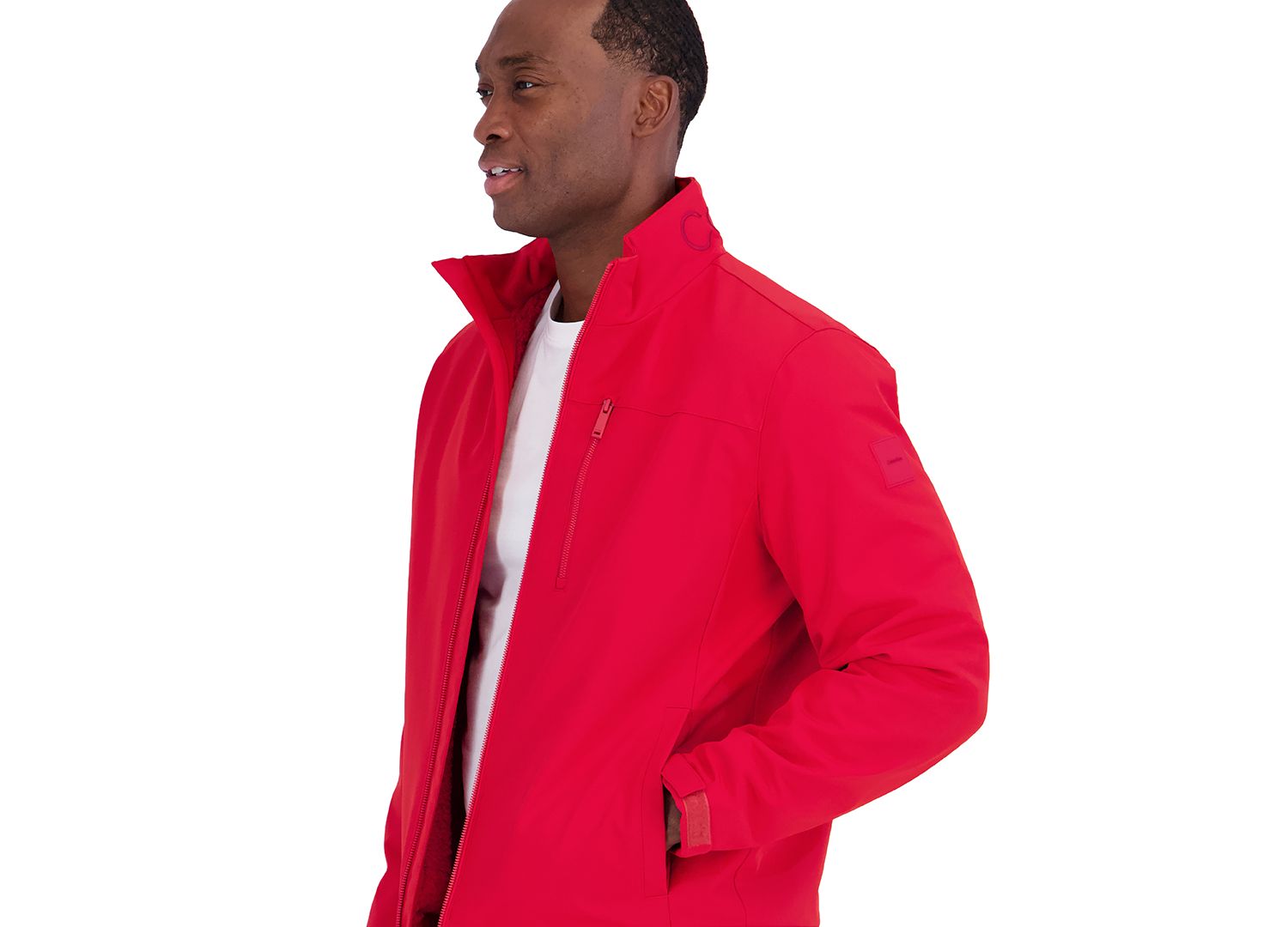 Men's Sherpa Lined Softshell Stand Collar Jacket