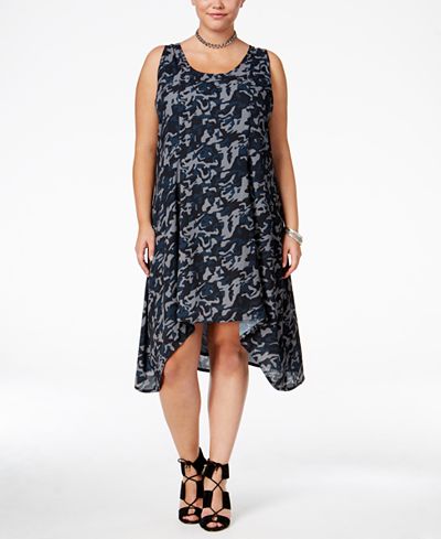 Standards and Practices Trendy Plus Size Ace Camo-Print Dress