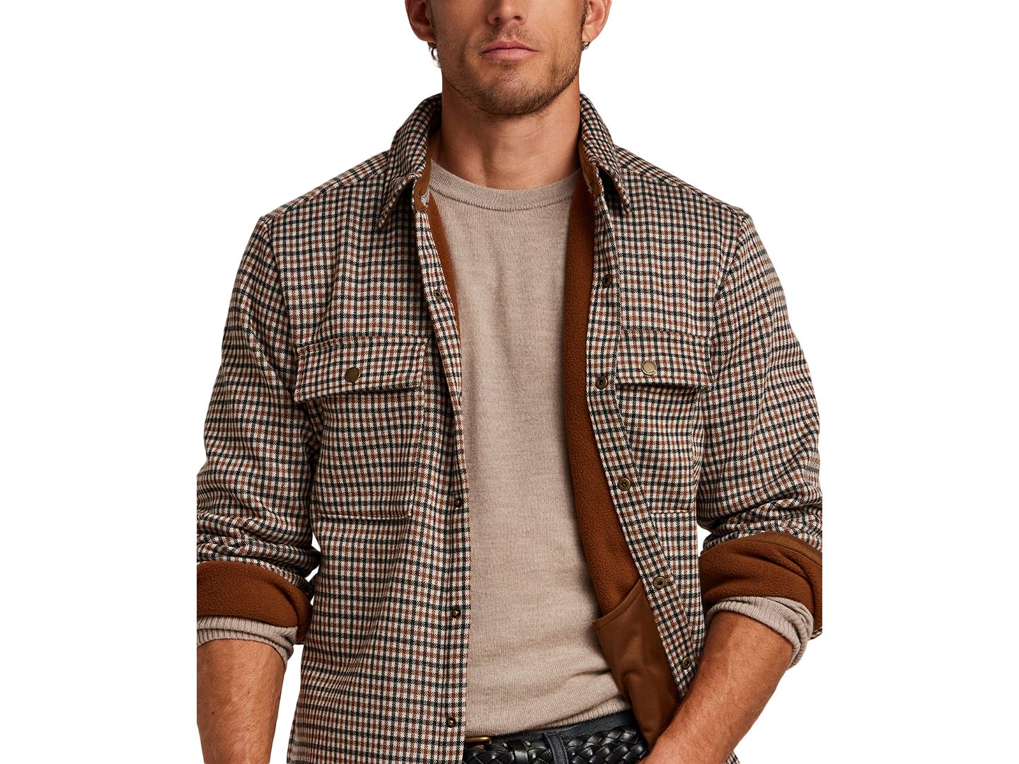 Мужская куртка Weatherproof Vintage Vintage Knit Check Shirt Jacket, цвет: Каштановый — фото 4