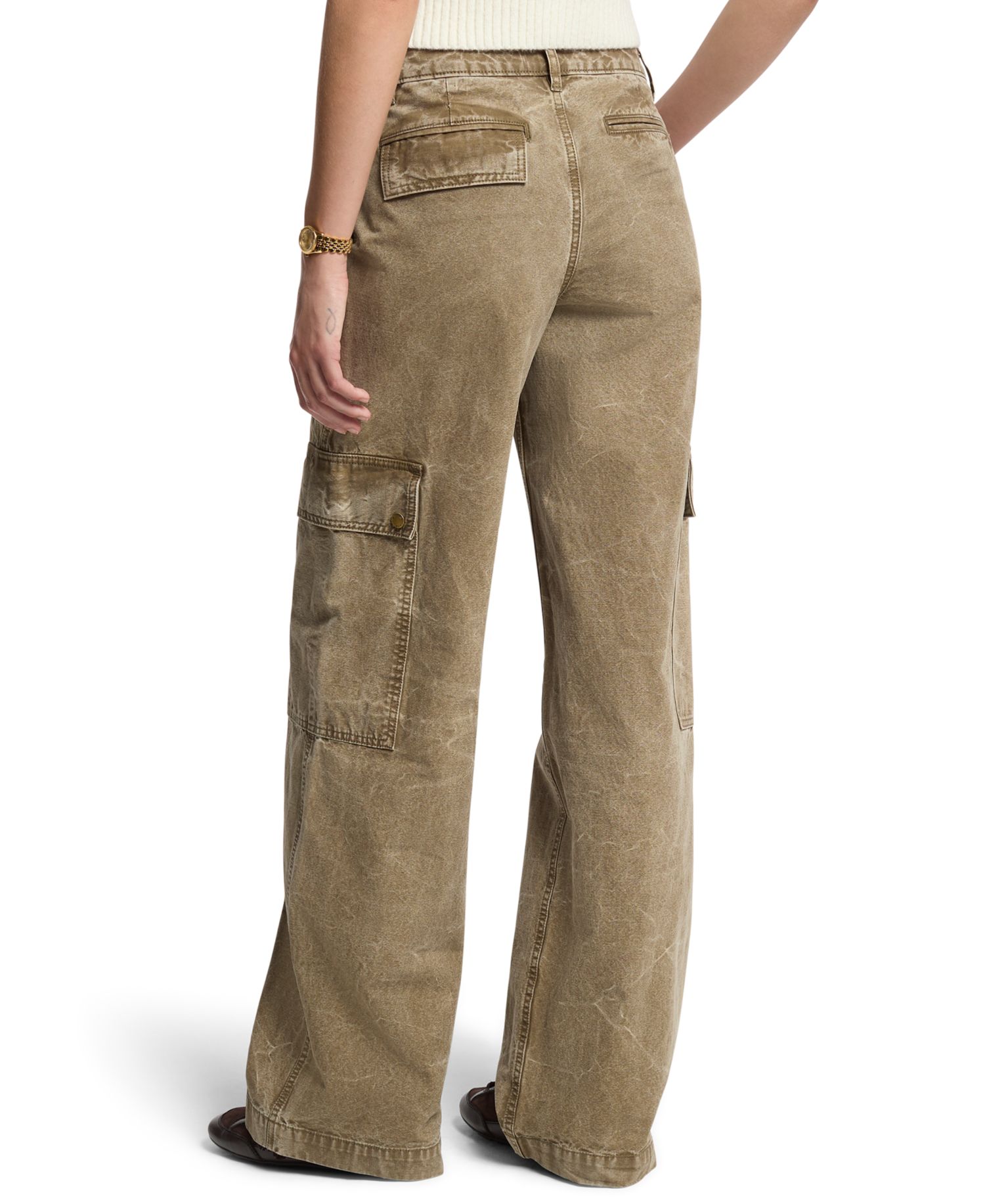 Women's High-Rise Wide-Leg Cargo Pants