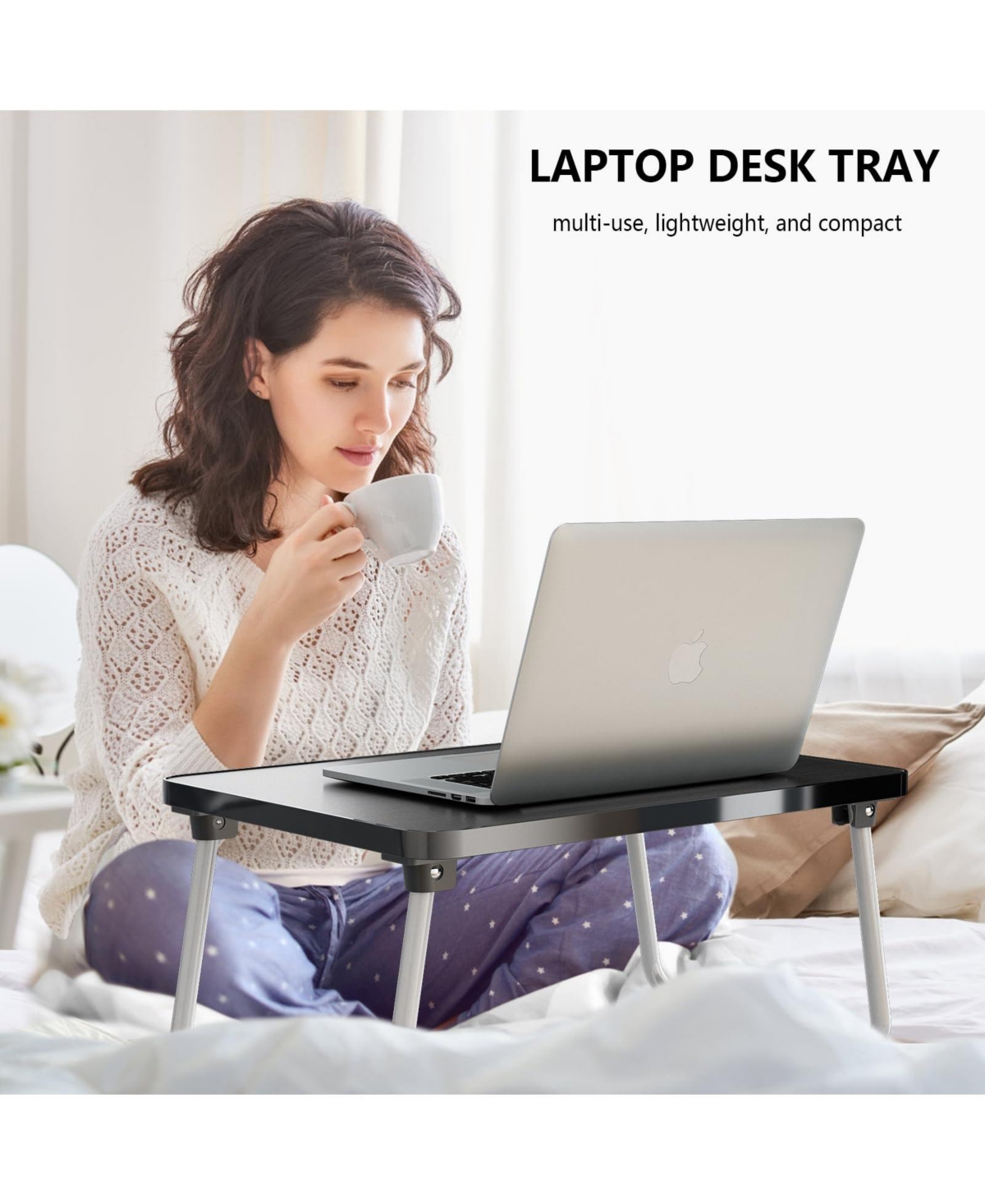 Gnuadz Foldable Lap Desk Laptop Tray Bed Couch Portable Breakfast Table Stand Reading Writing