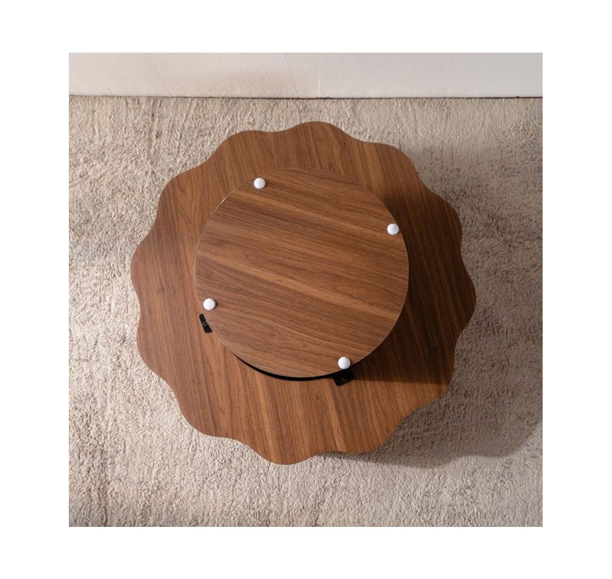 Flynama 31.5 Inch Scalloped Edge Coffee Table