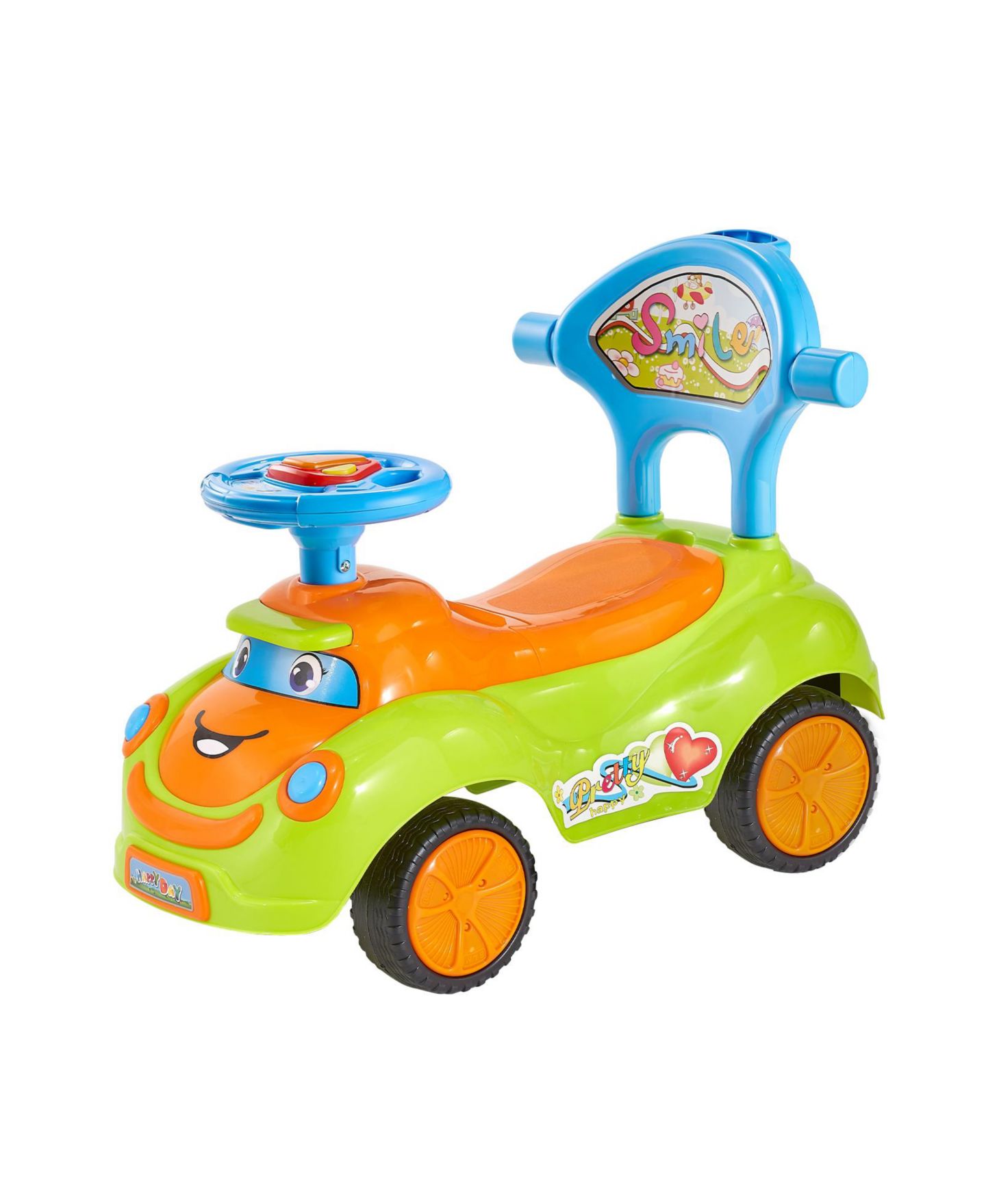 Детская игрушка SUGIFT 3-in-1 Ride-On Push Car with Interactive Steering Wheel, LED Lights & Music, Guardrails, 55 lbs, Ages 19-36 Months, цвет: Зелёный — фото 10