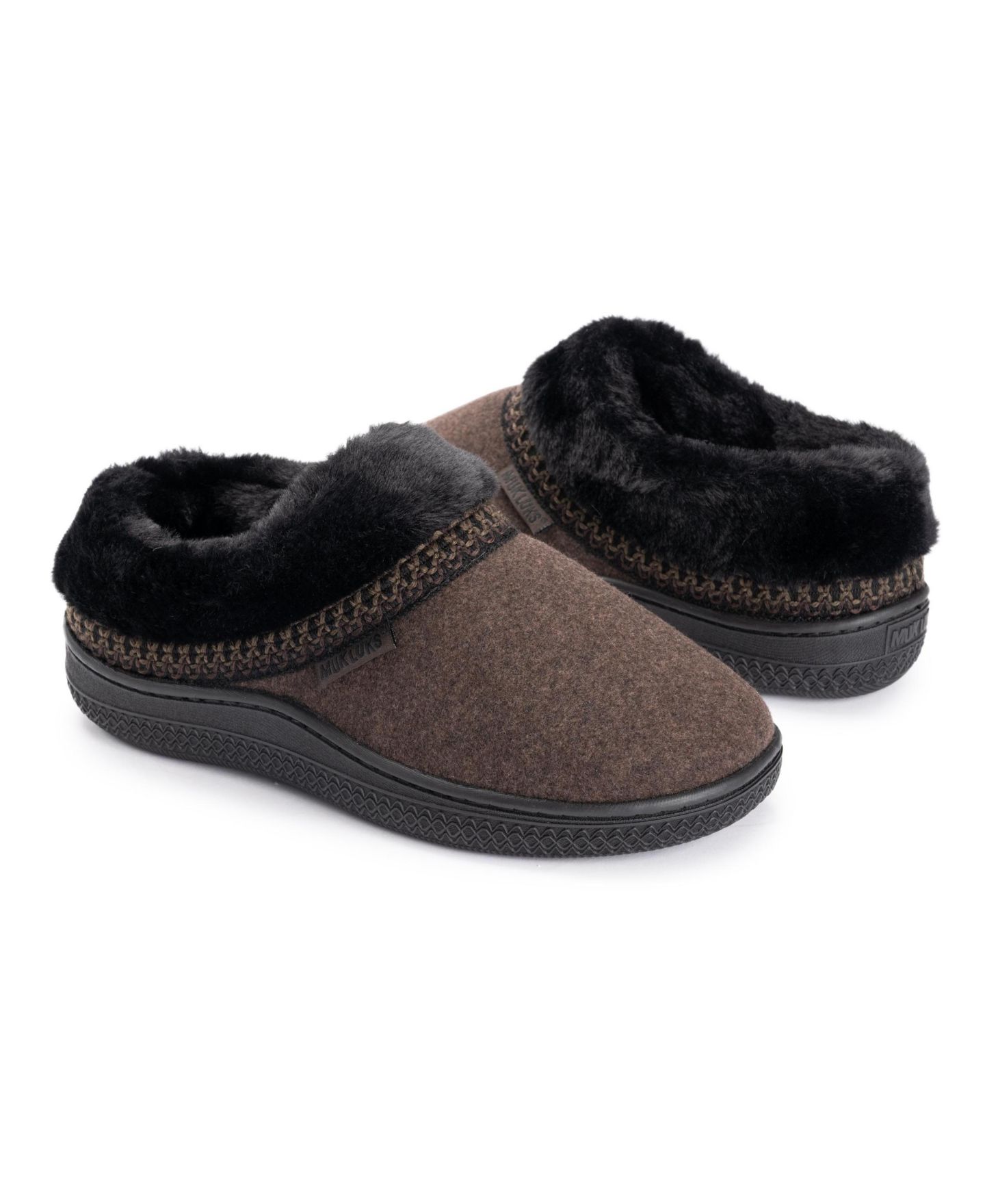 Женские тапочки MUK LUKS Neira Faux Wool Clog Slippers, цвет: Коричневый меланжевый — фото 9
