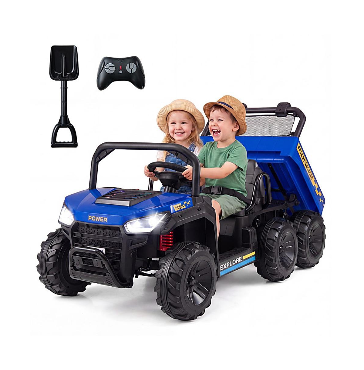 Sugift 24V 2-Seater Ride-On Dump Truck with Electric Dump Bed, Ages 3-8