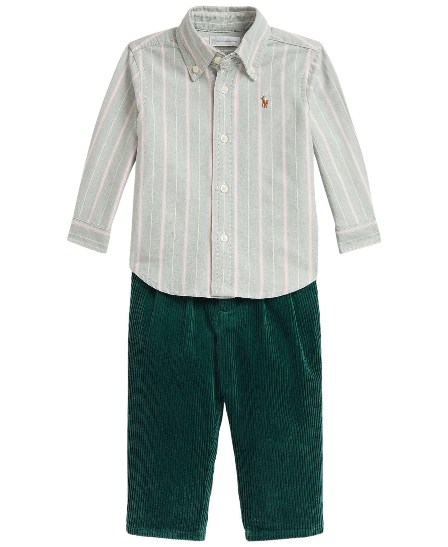 Baby Boys' Cotton Oxford Shirt and Corduroy Pants, 2-Piece Set