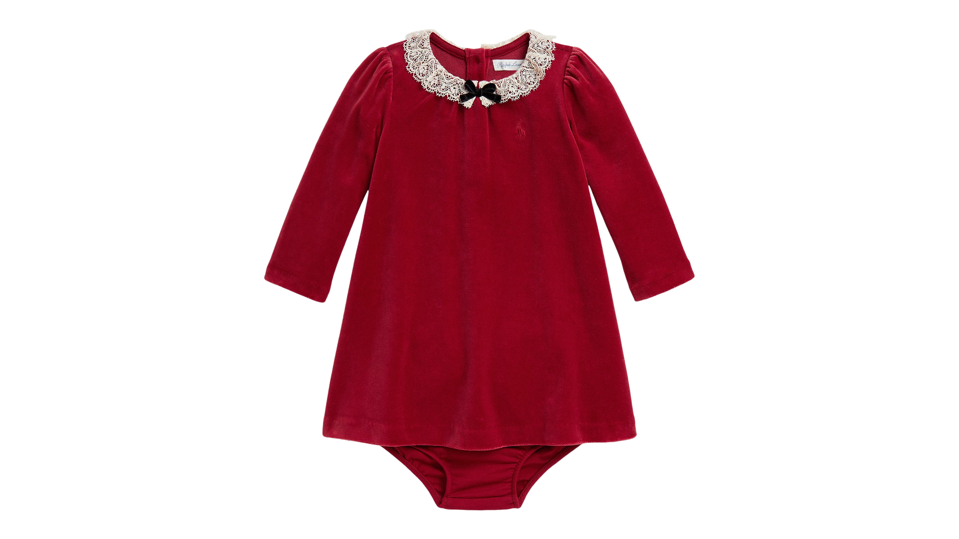 Ralph Lauren Baby Girls' Velour Dress with Bloomer