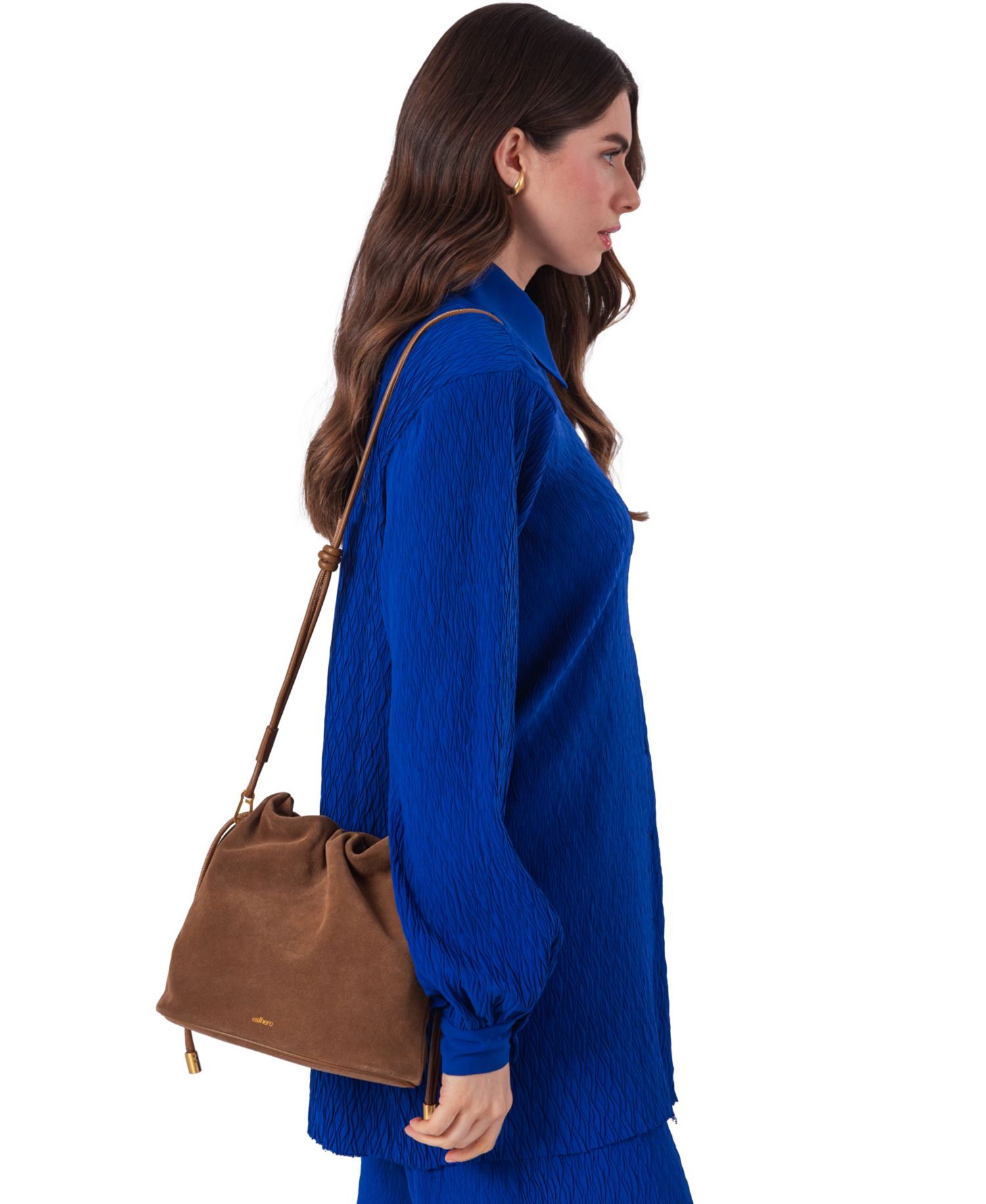 Suede Leather Convertible Small Crossbody Handbag
