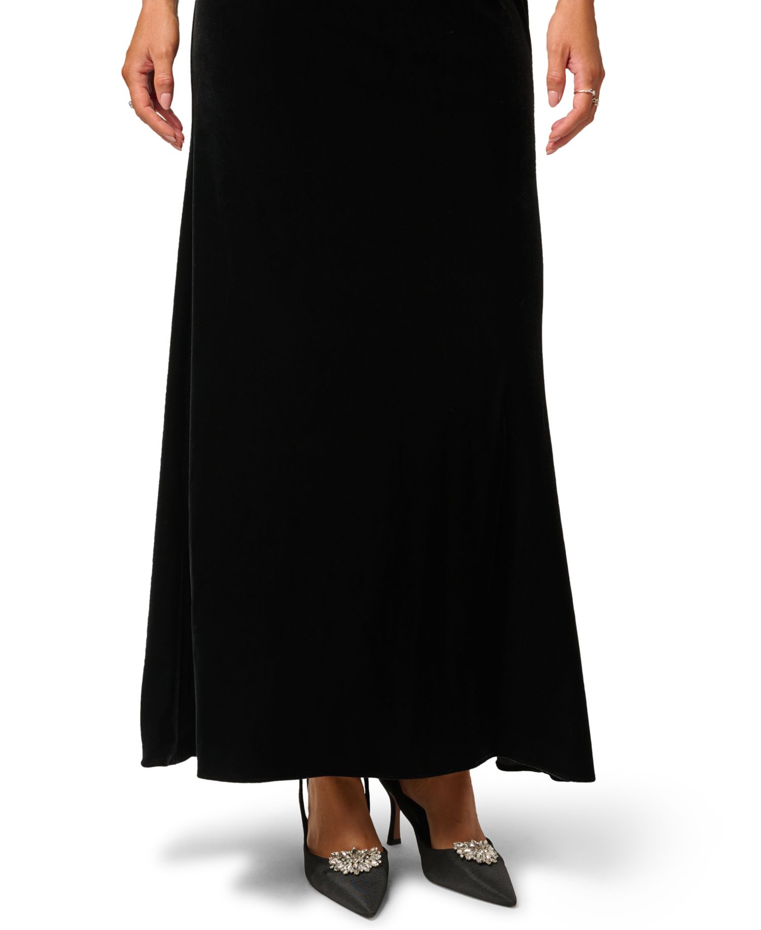 Women's Imitation Pearl Collar Velvet Halter Gown