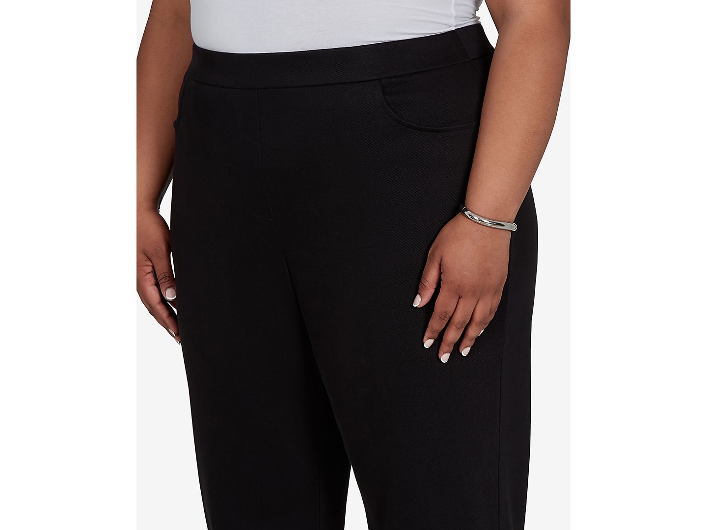 Женские брюки Alfred Dunner Plus Size Knit Twill Mid-Rise Pull-On, цвет: Чёрный — фото 4