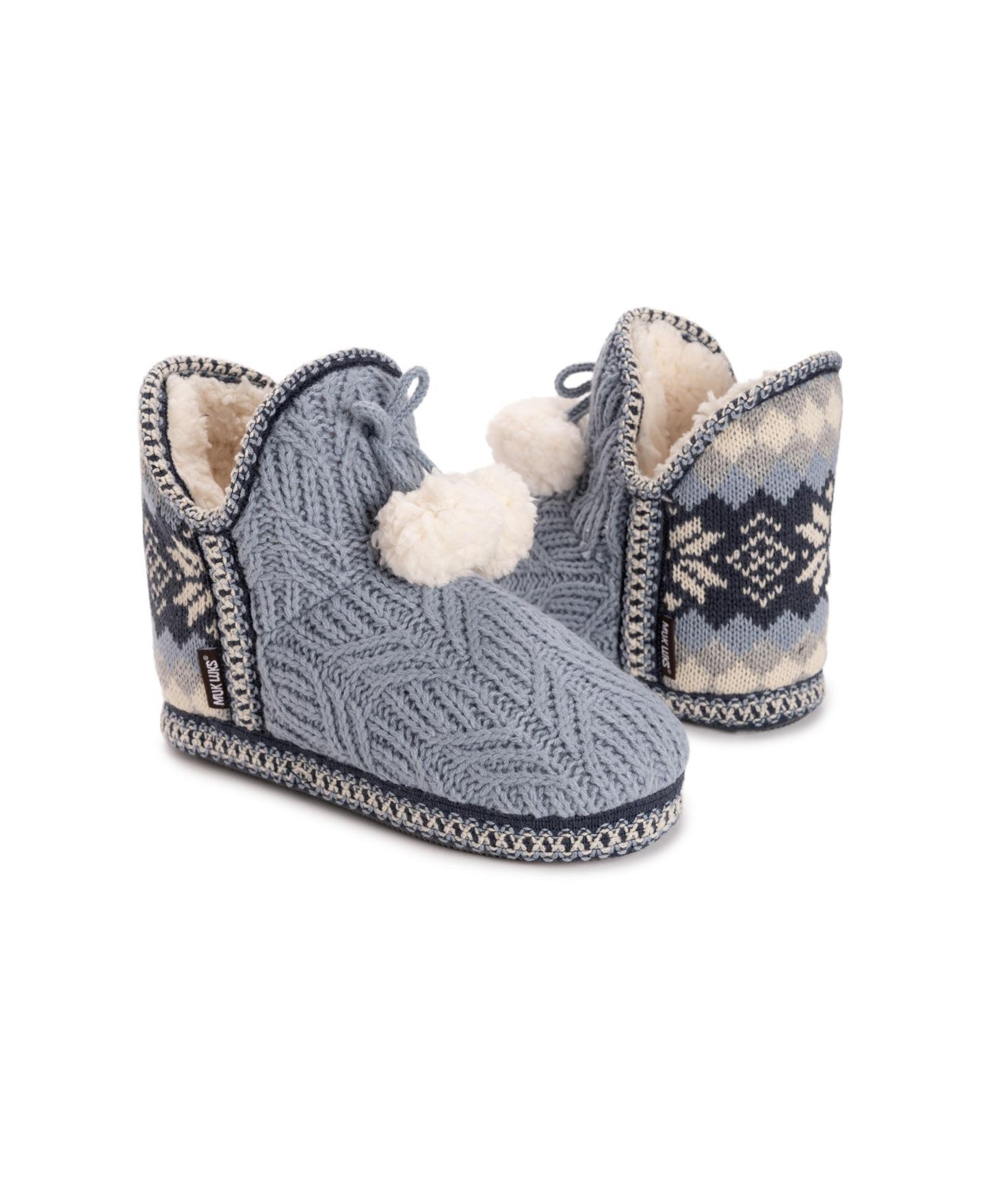 Женские тапочки MUK LUKS Amira Bootie Slippers, цвет: Синий — фото 9