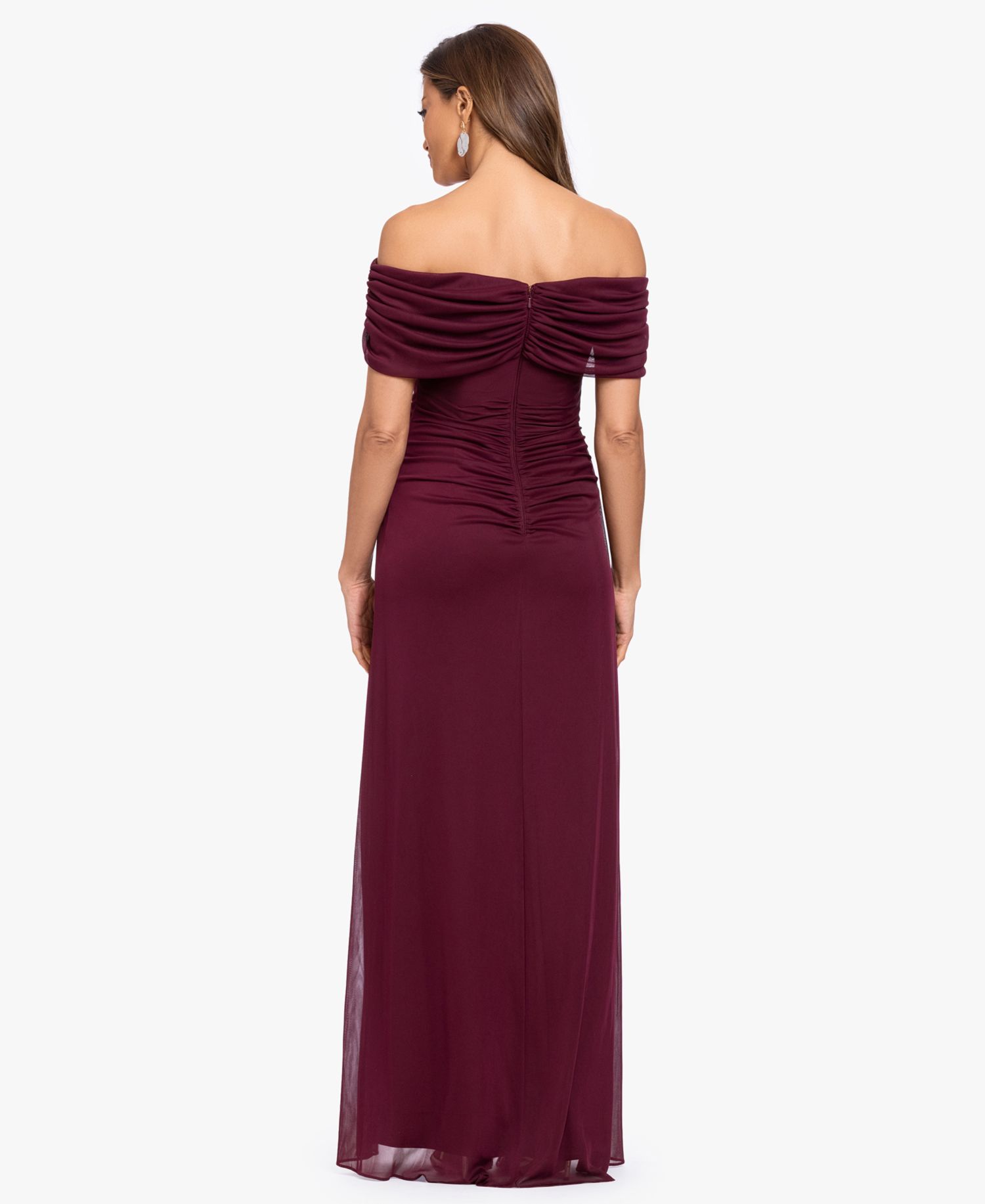 Women's Off-the-Shoulder Ruched Gown
