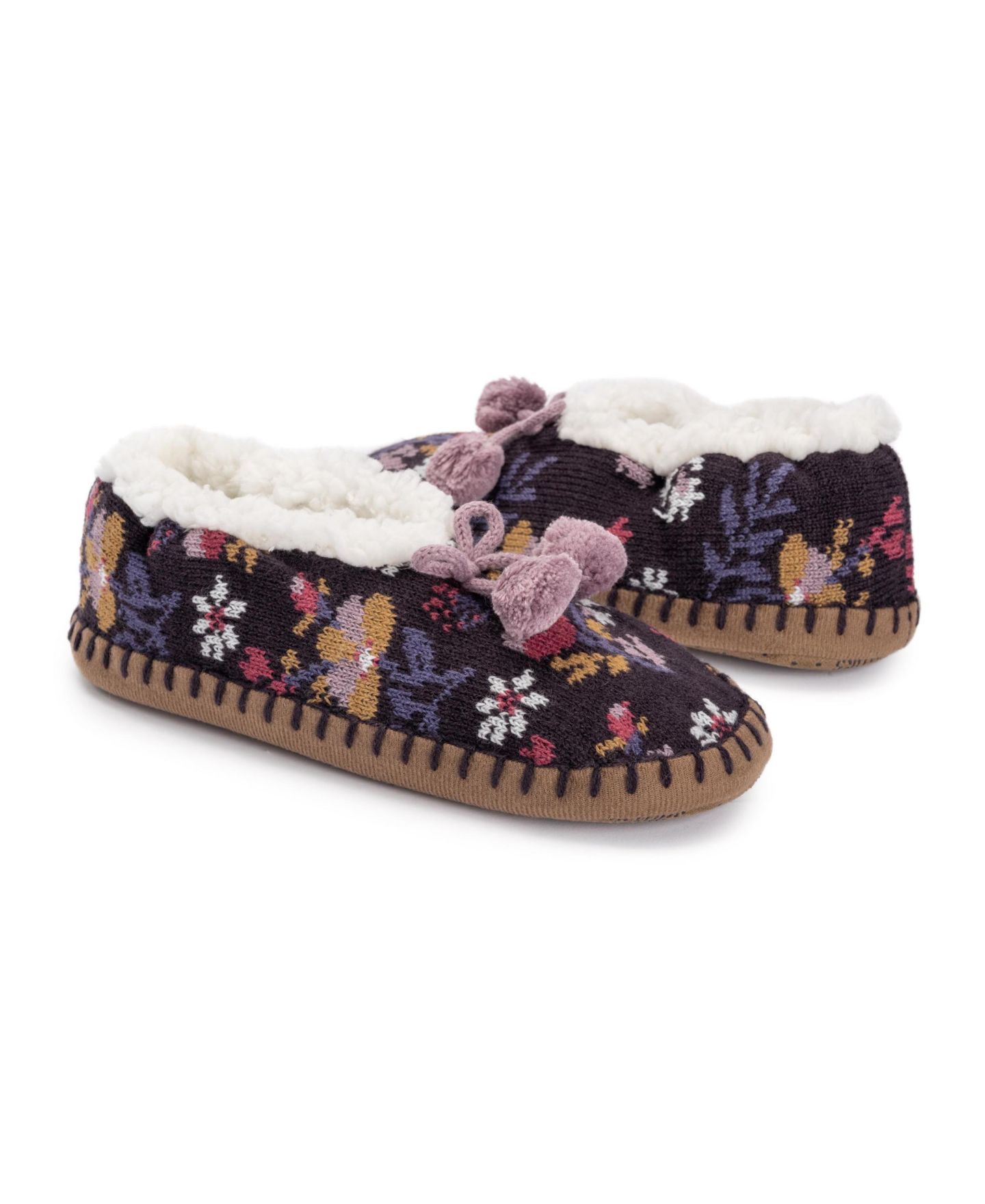 Женские тапочки MUK LUKS Classic Ballerina Slippers, цвет: Ежевичный — фото 9