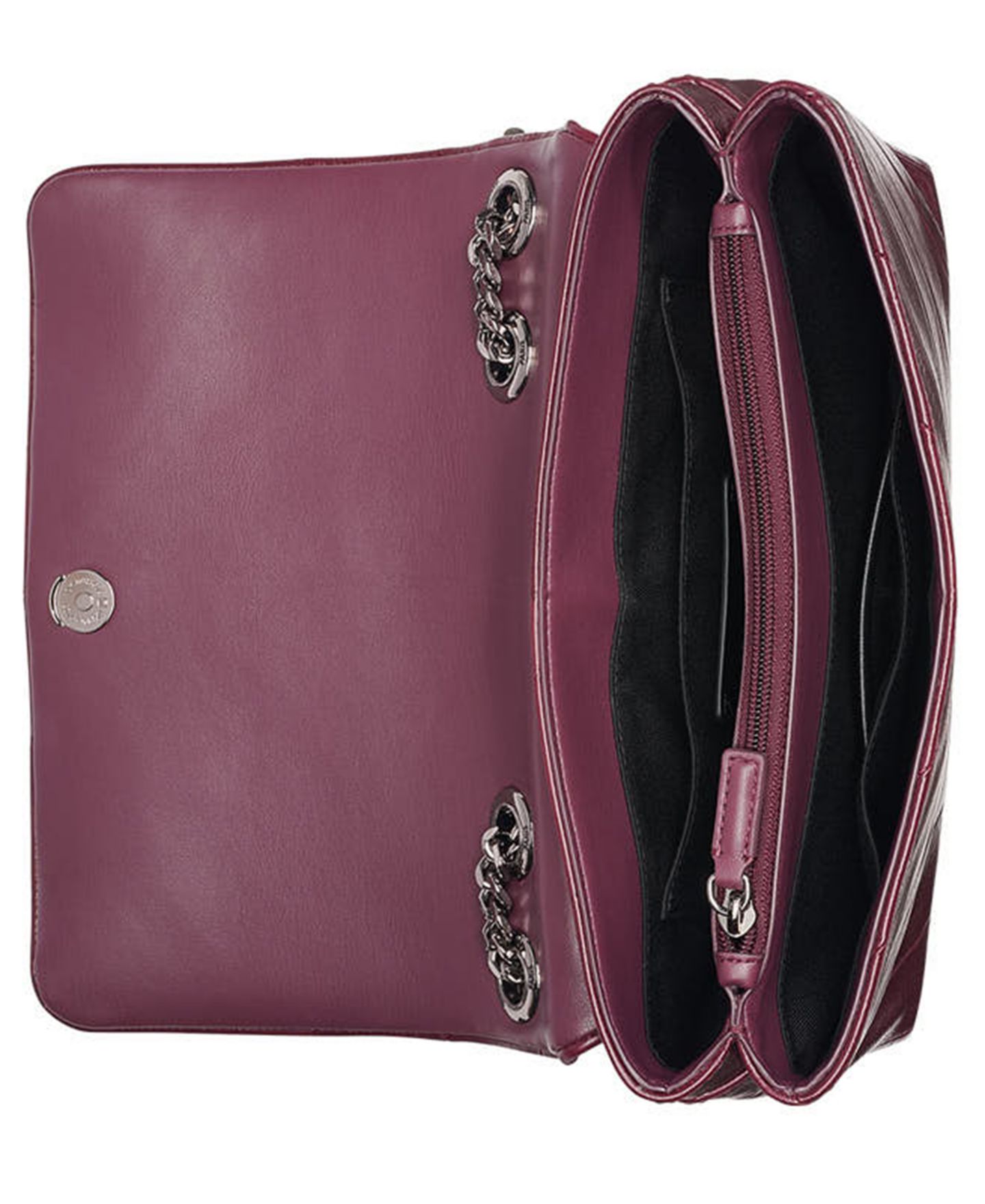 Женская сумка KARL LAGERFELD PARIS Lafayette Medium Leather Shoulder Handbag, цвет: Вишнёвый сливовый — фото 4