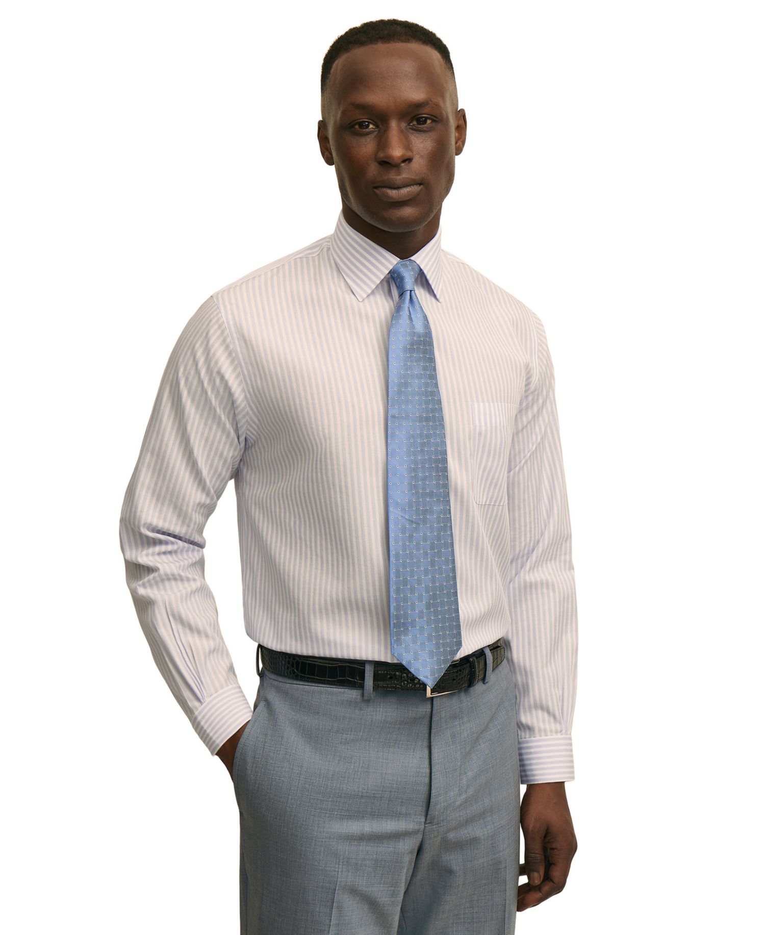 Men's Spread Collar Dress Shirt