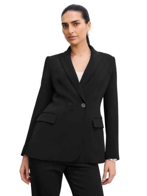 Женский пиджак The Fold Knighton Clever Crepe Blazer, цвет: Чёрный