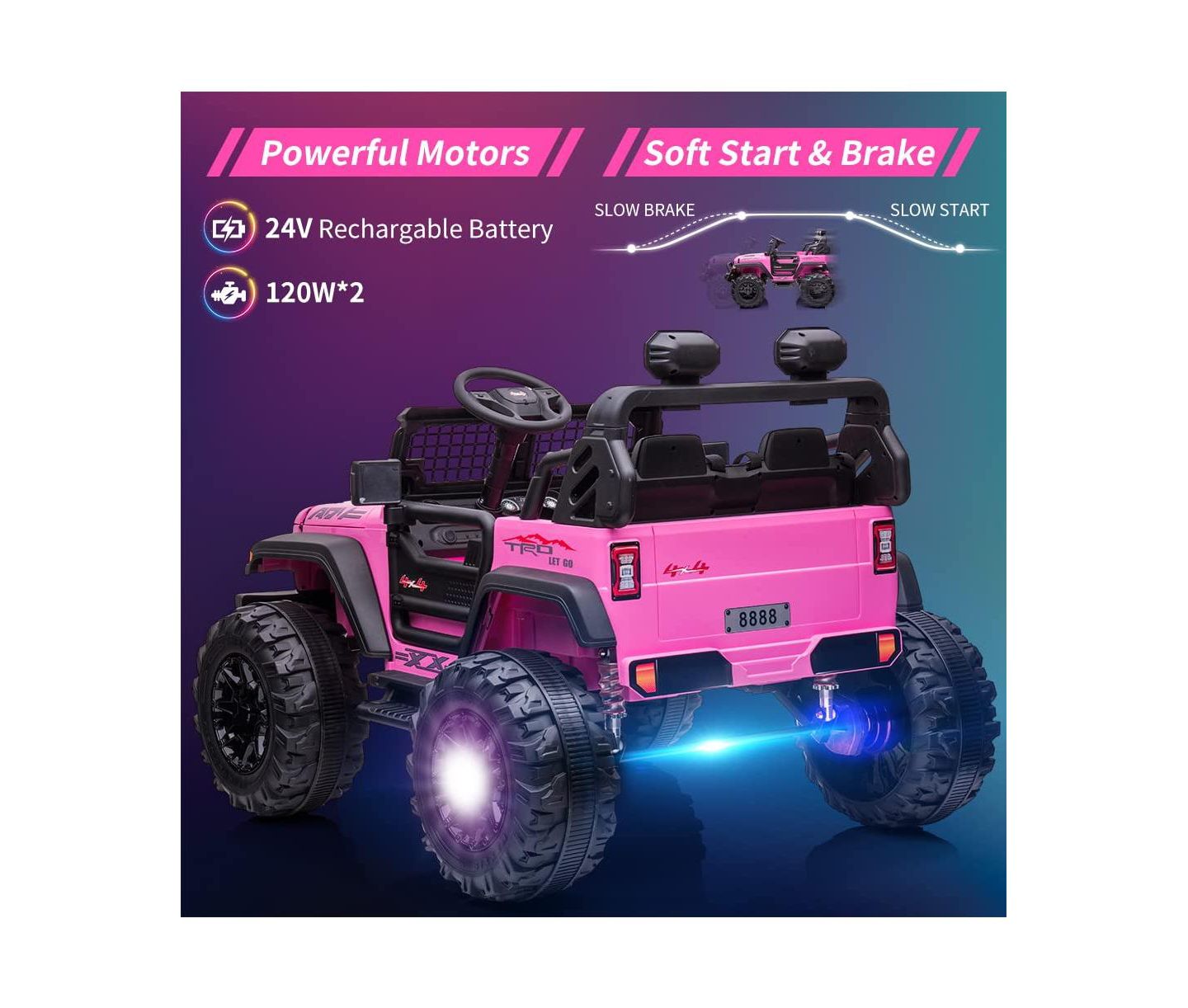 Детская игрушка homfan 2-Seat Kids Ride-On Electric Truck with Remote Control, 3–8 лет — фото 6