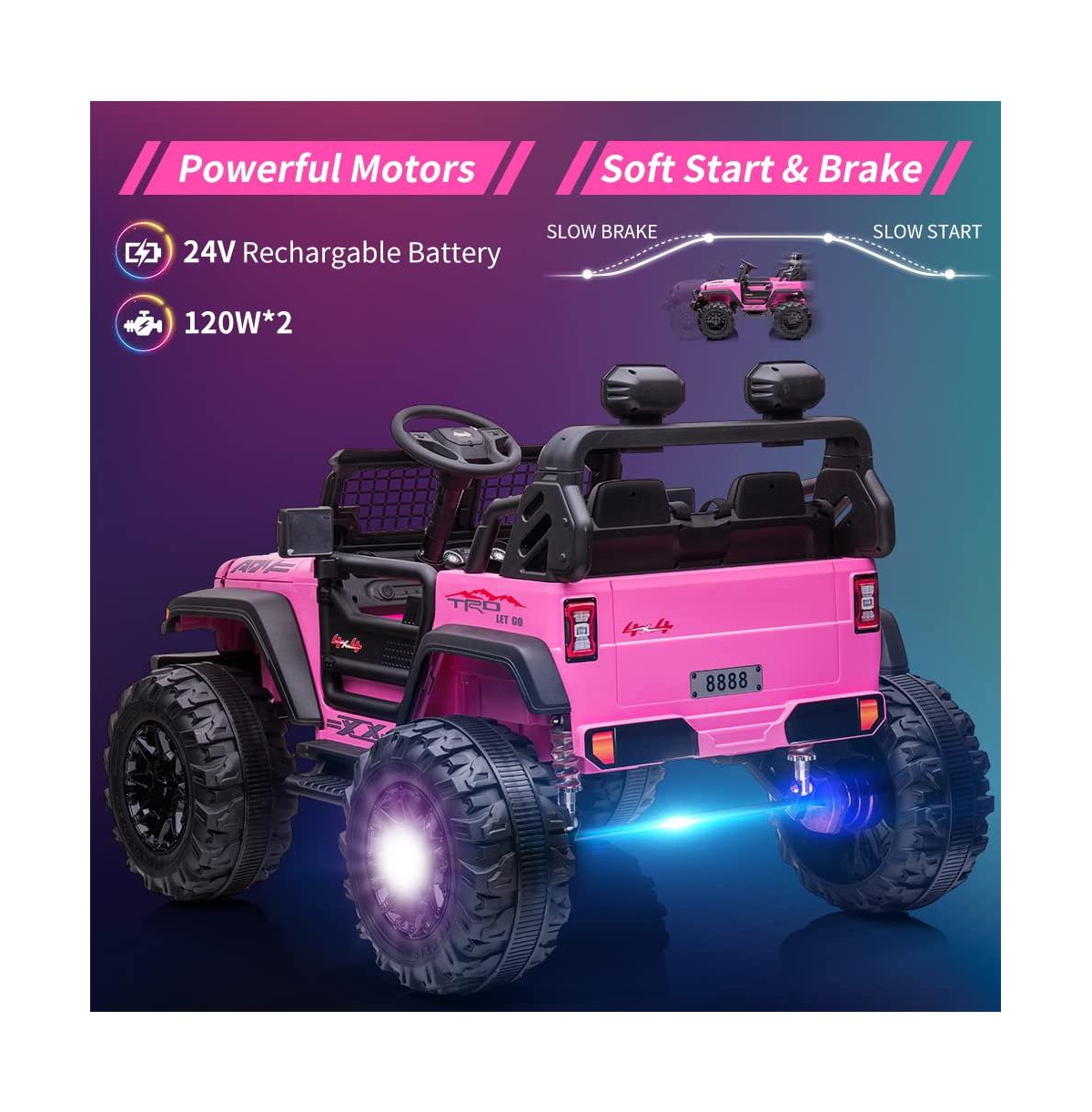 homfan 2-Seat Kids Ride-On Electric Truck with Remote Control, Ages 3-8