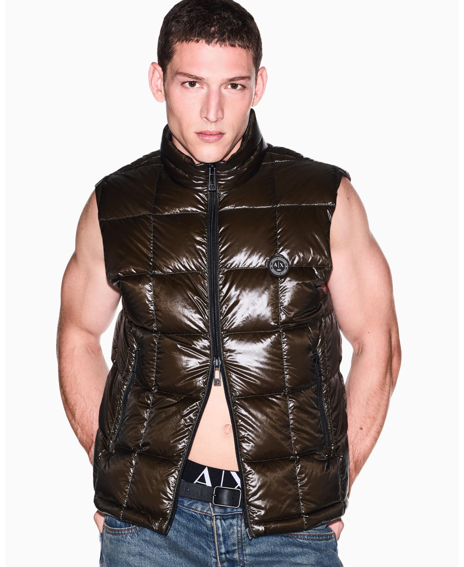 Men's Nylon Metallic Shine Down Vest