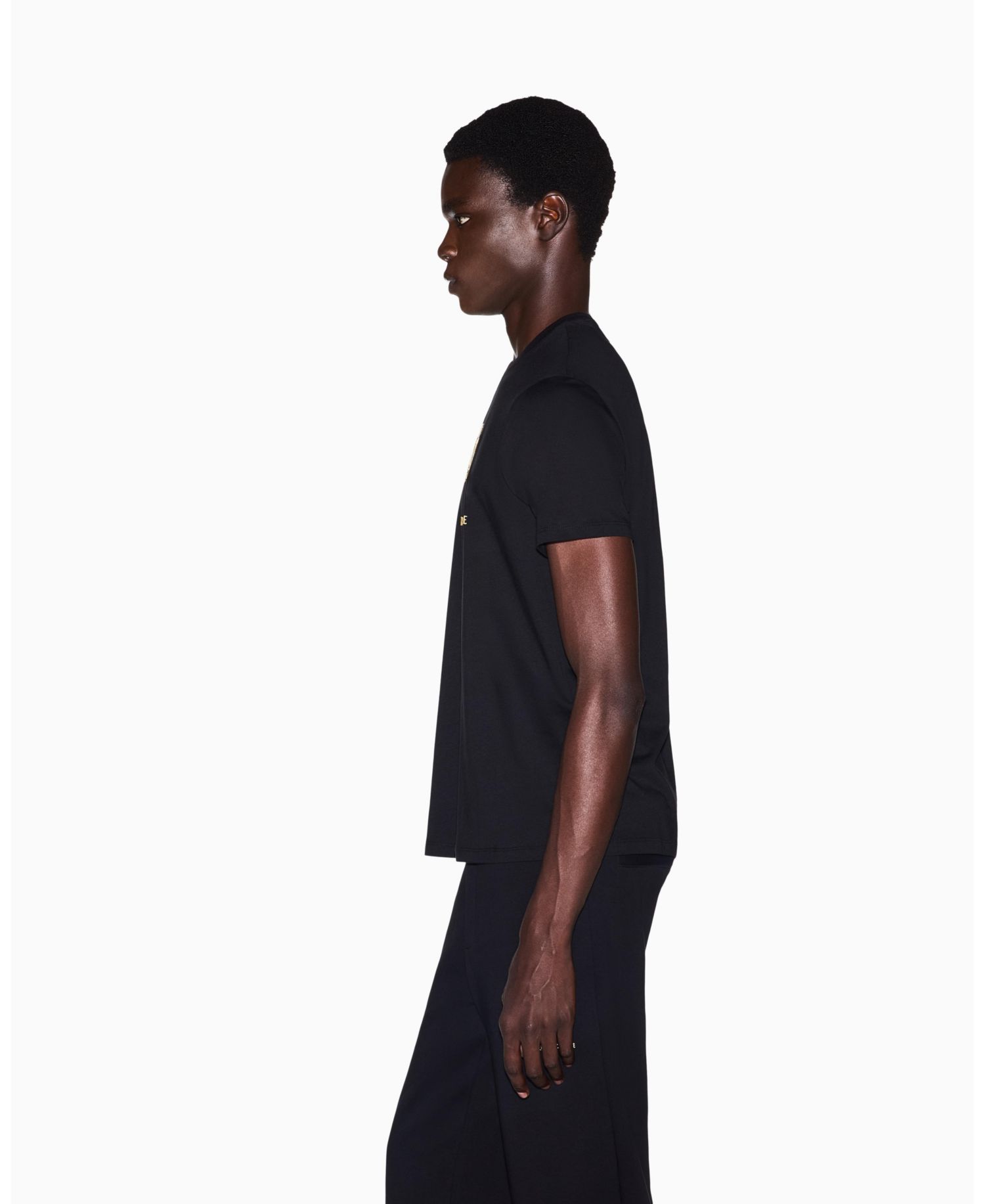 Men's Black And Gold Slim T-Shirt