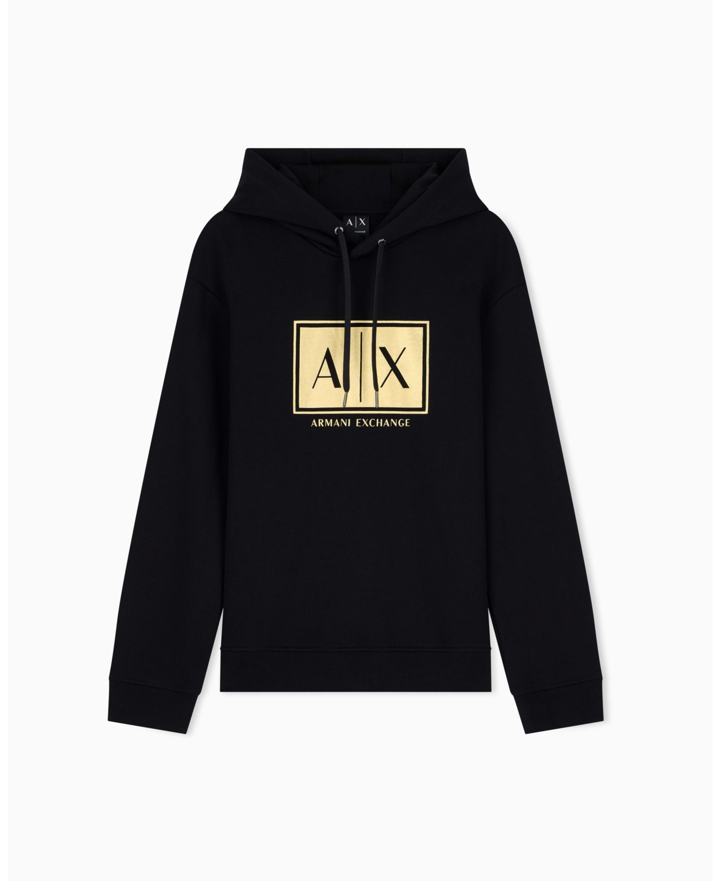 Мужское худи A|X Armani Exchange Black And Gold Box, цвет: Чёрный / Золотой — фото 1