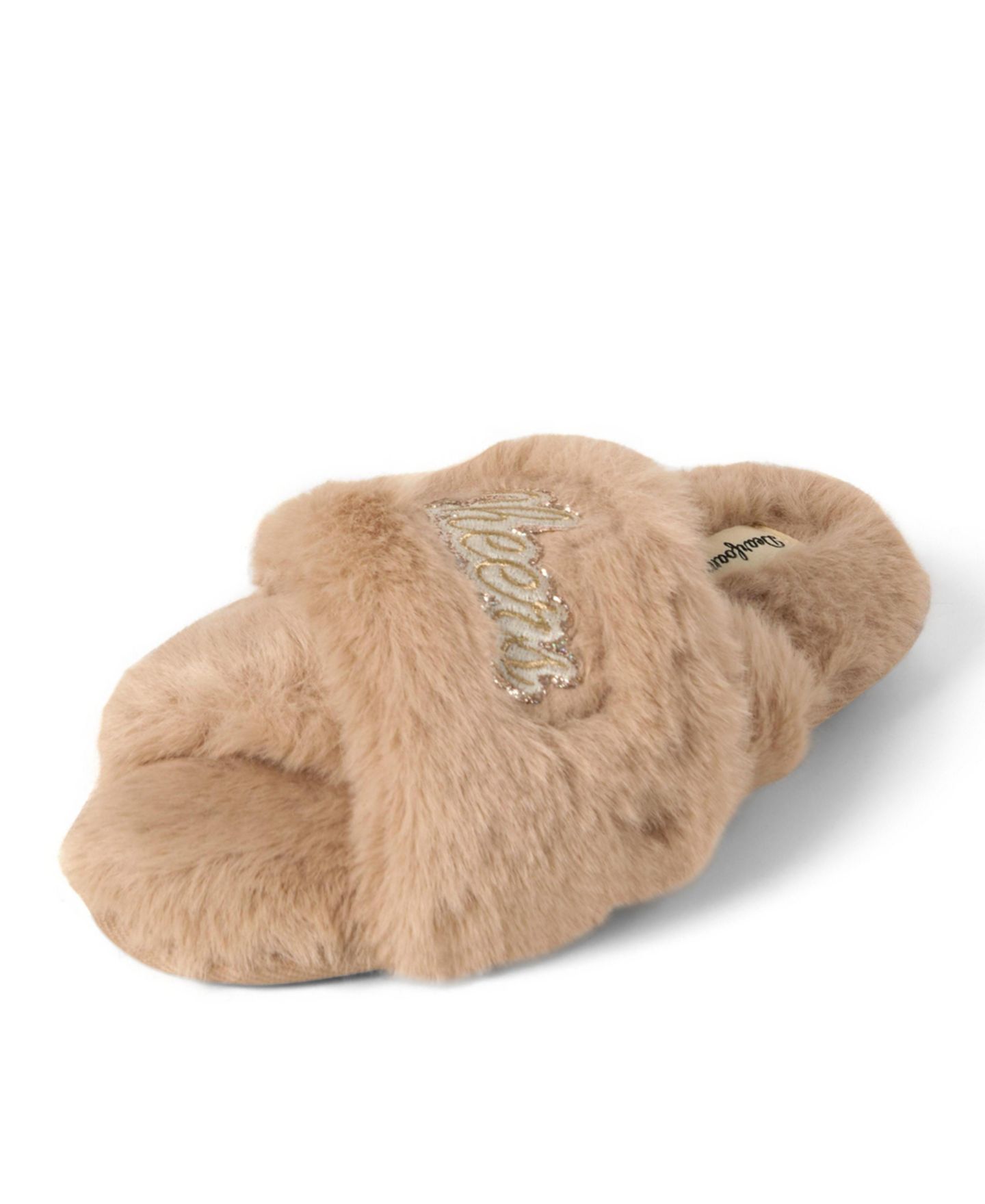 Женские тапочки Dearfoams Fur Slide Slippers, цвет: Латте — фото 6
