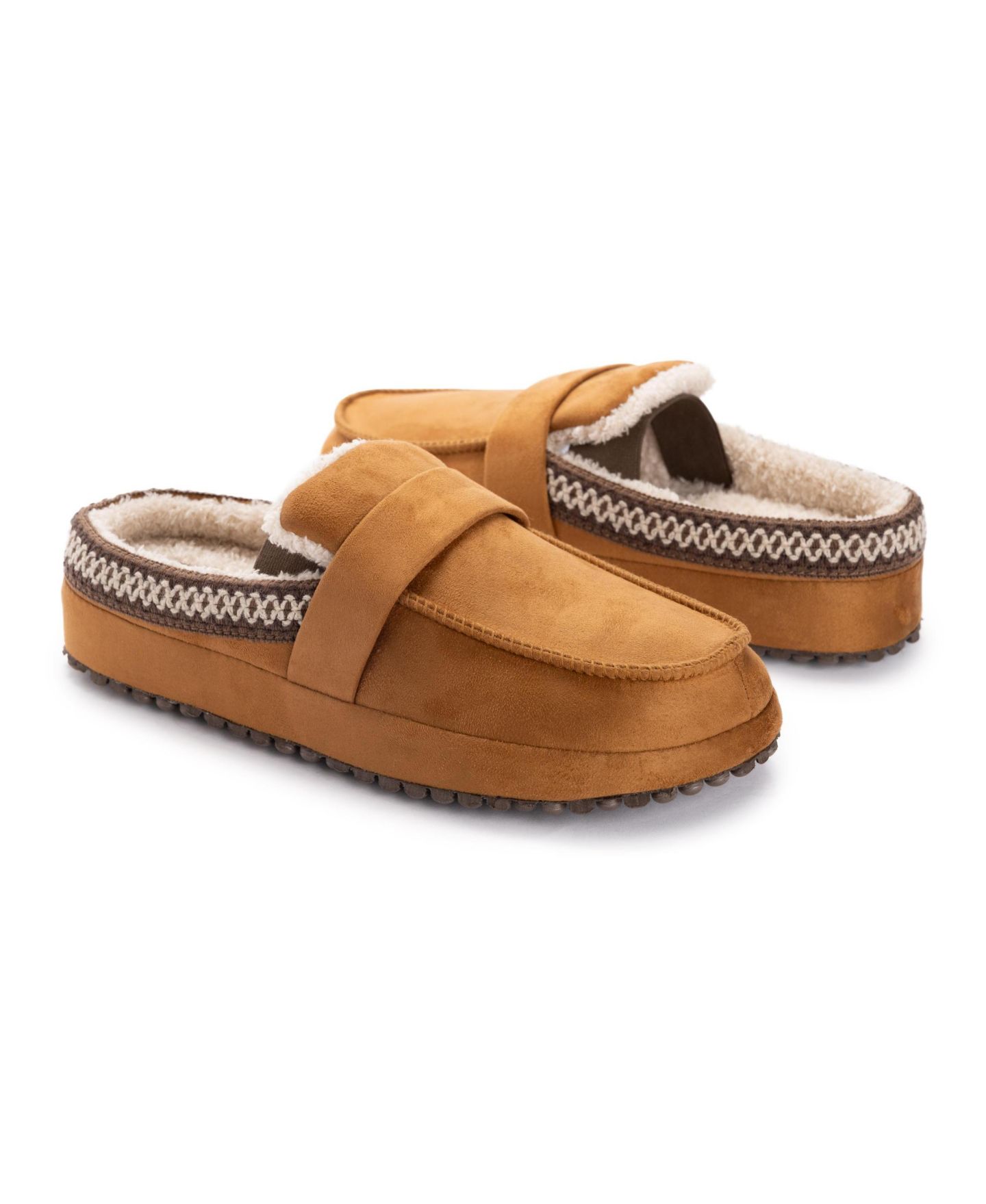Женские сабо MUK LUKS Cabin Moccasin Mule Slippers, цвет: Рыжевато-коричневый — фото 9