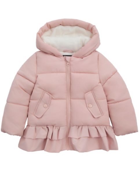 Куртка Rokka&Rolla Rosie Fleece-Lined Ruffle Puffer Coat 2T-5T для девочек-малышей, цвет: Розовый