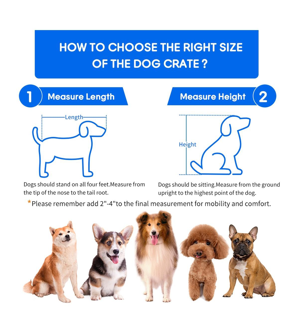 Medium/Large Engineered Wood Dog Crate Furniture, Indoor Dog Kennel Cage with Metal Double Doors, Decorative Pet End Table for Living Room