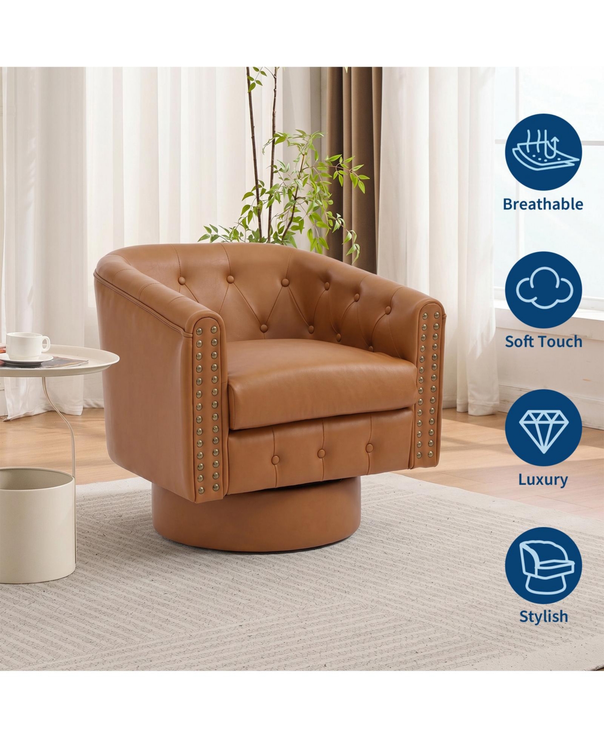 Swivel Barrel Accent Chair