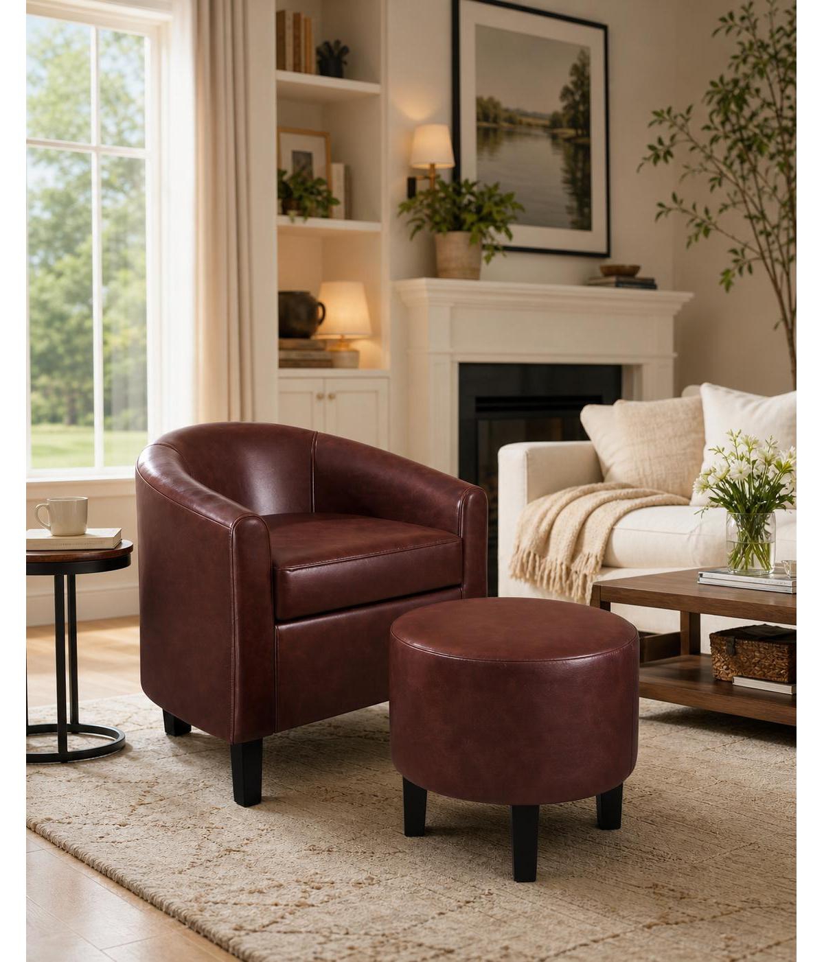 Chair and Ottoman Set
