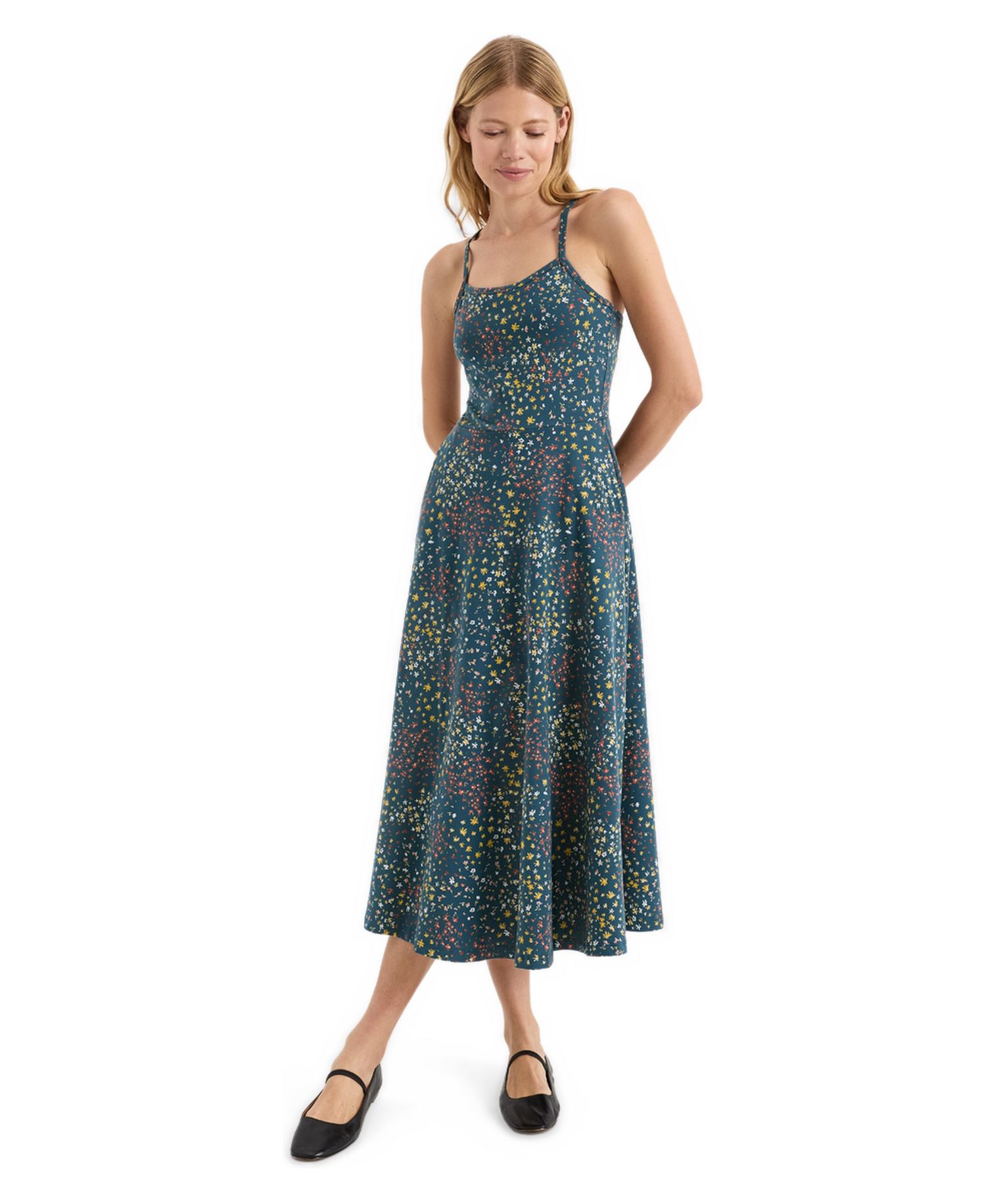 Women's Floral-Print Fit & Flare Midi Dress