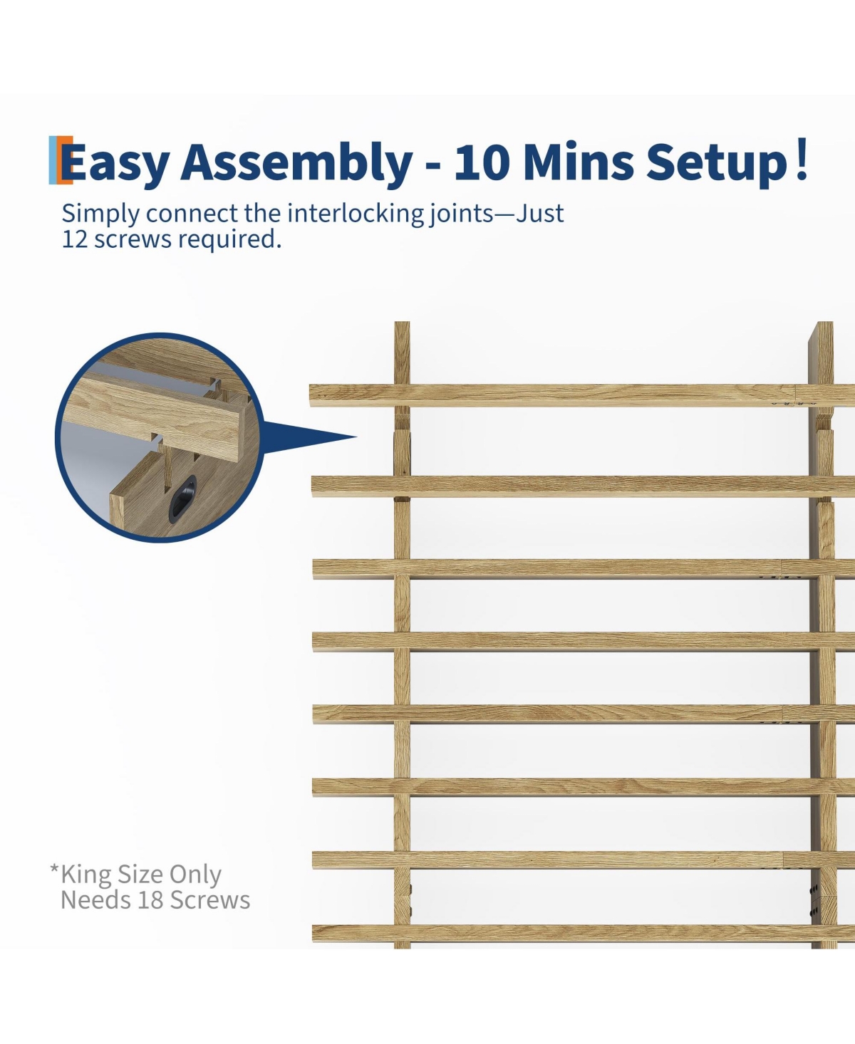 Minimalist Low Profile Platform Bed Frame, Noise-Free Slat Support, No Box Spring Needed