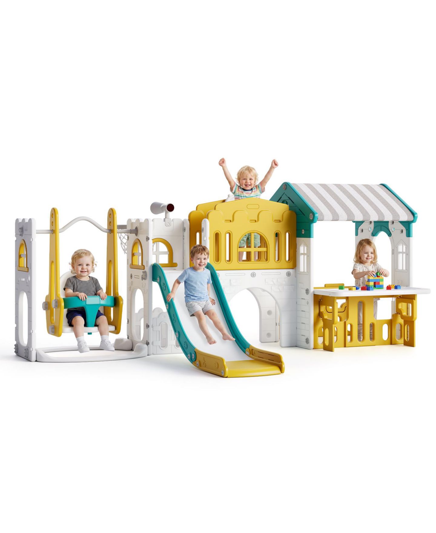 Детские игрушки homfan 4-in-1 Indoor Slide, Tent, Swing and Climbing Ladder Set, Ages 3-6 — фото 6