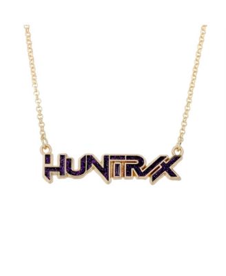 Huntrix Necklace Official License, 16"+3.25" Gold-Tone Huntrix Nameplate Necklace, K-Pop Gifts