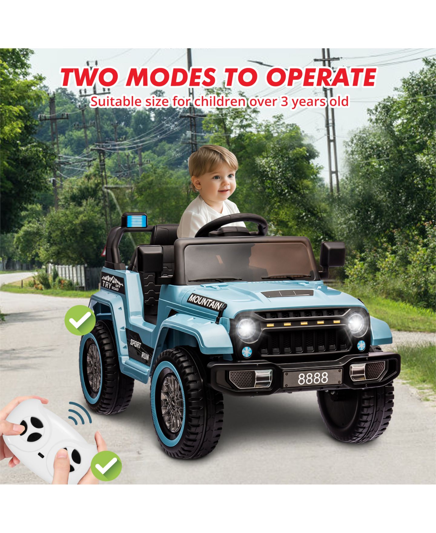 Детская игрушка homfan 12V Ride-On Truck with Remote Control, Dual Motors & LED Lights, 3–5 лет — фото 6