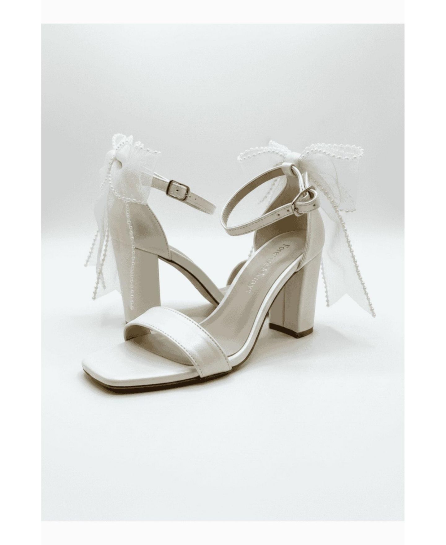 Женские сандалии Forever & Always Shoes Evarose Bow Detail Block Heel Bridal, цвет: Слоновая кость — фото 5