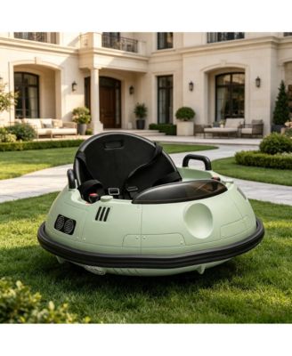 12V Metal Bumper Car with 360-Degree Spinning, Remote Control, Battery Powered, Ages 3-6