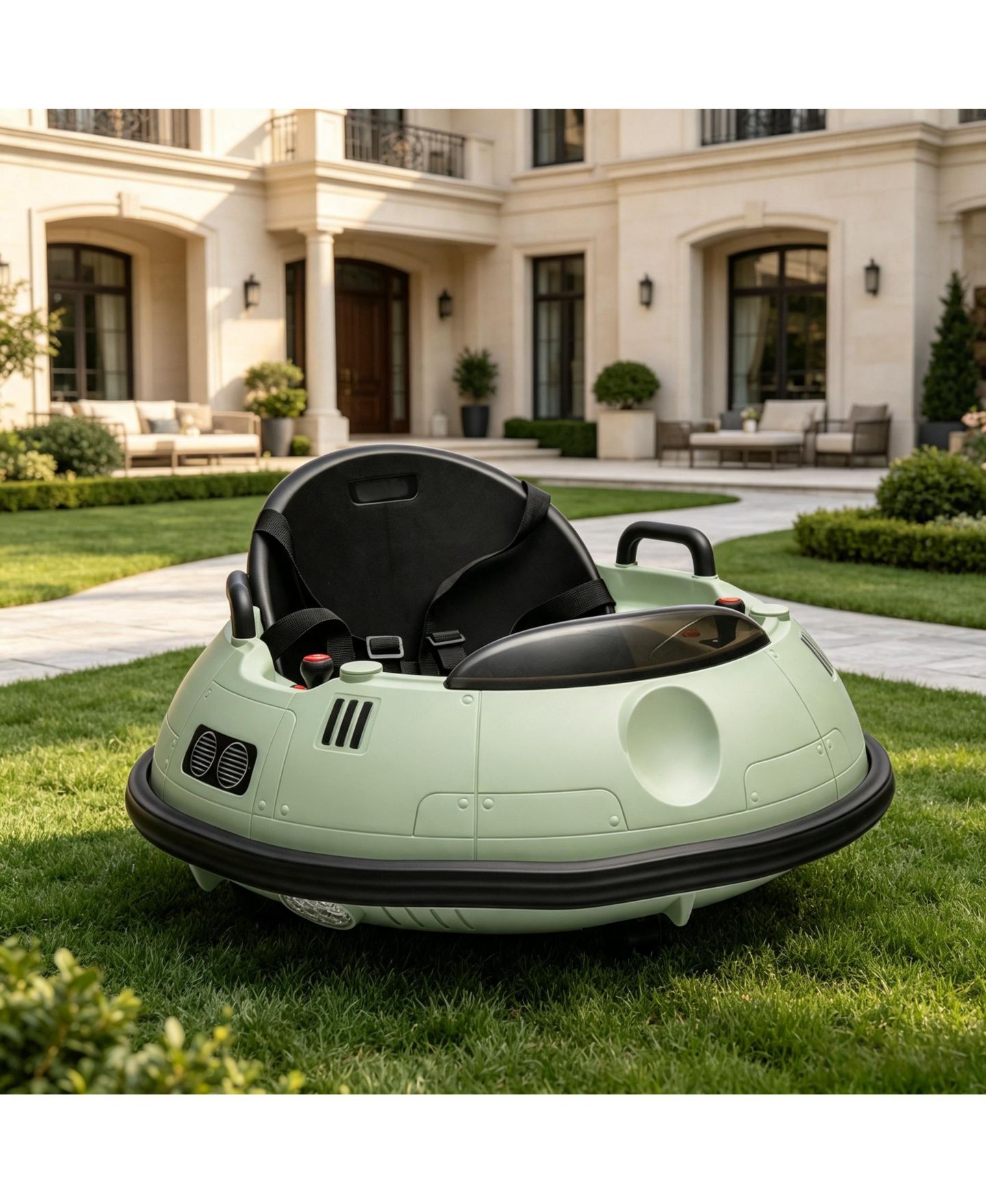 Детская игрушка homfan 12V Metal Bumper Car with 360-Degree Spinning, Remote Control, Battery Powered, 3–6 лет — фото 1
