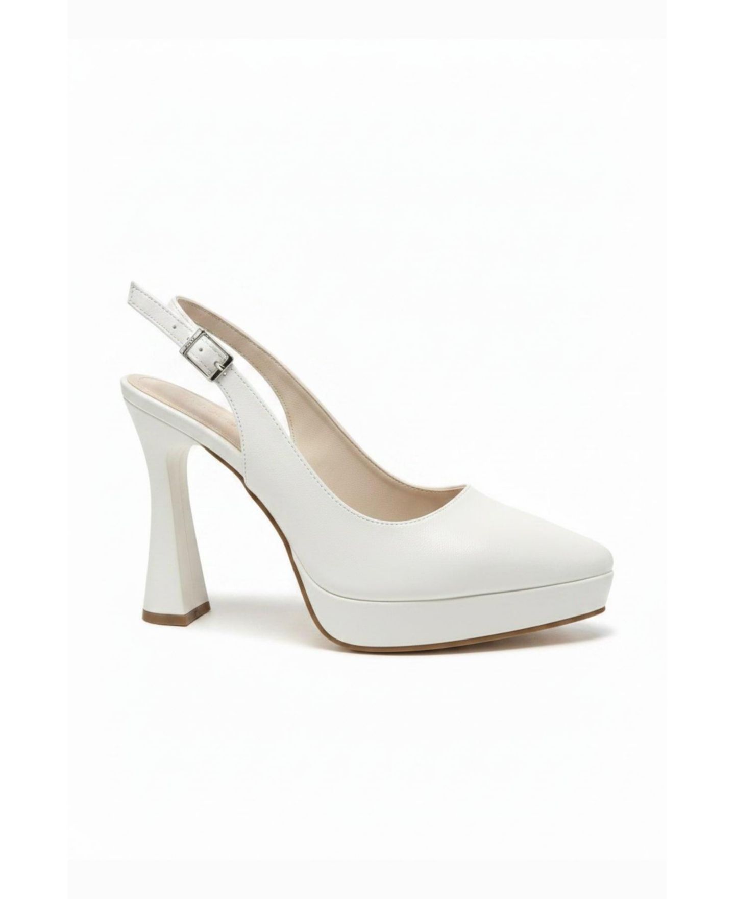 Женские туфли Forever & Always Shoes Corin Pointed Toe Slingback Wedding Platform Pump, цвет: Слоновая кость — фото 2