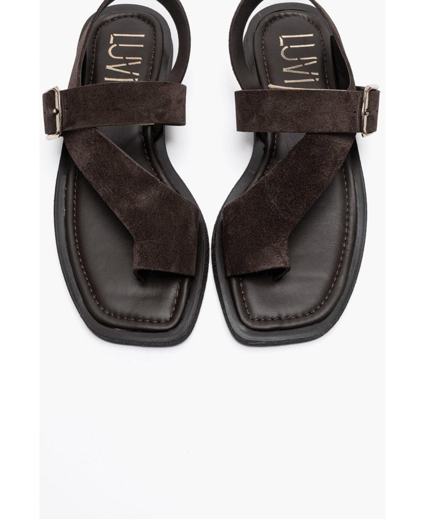 Женские сандалии Forever & Always Shoes Curry Leather Slingback, цвет: Коричневый замшевый — фото 4